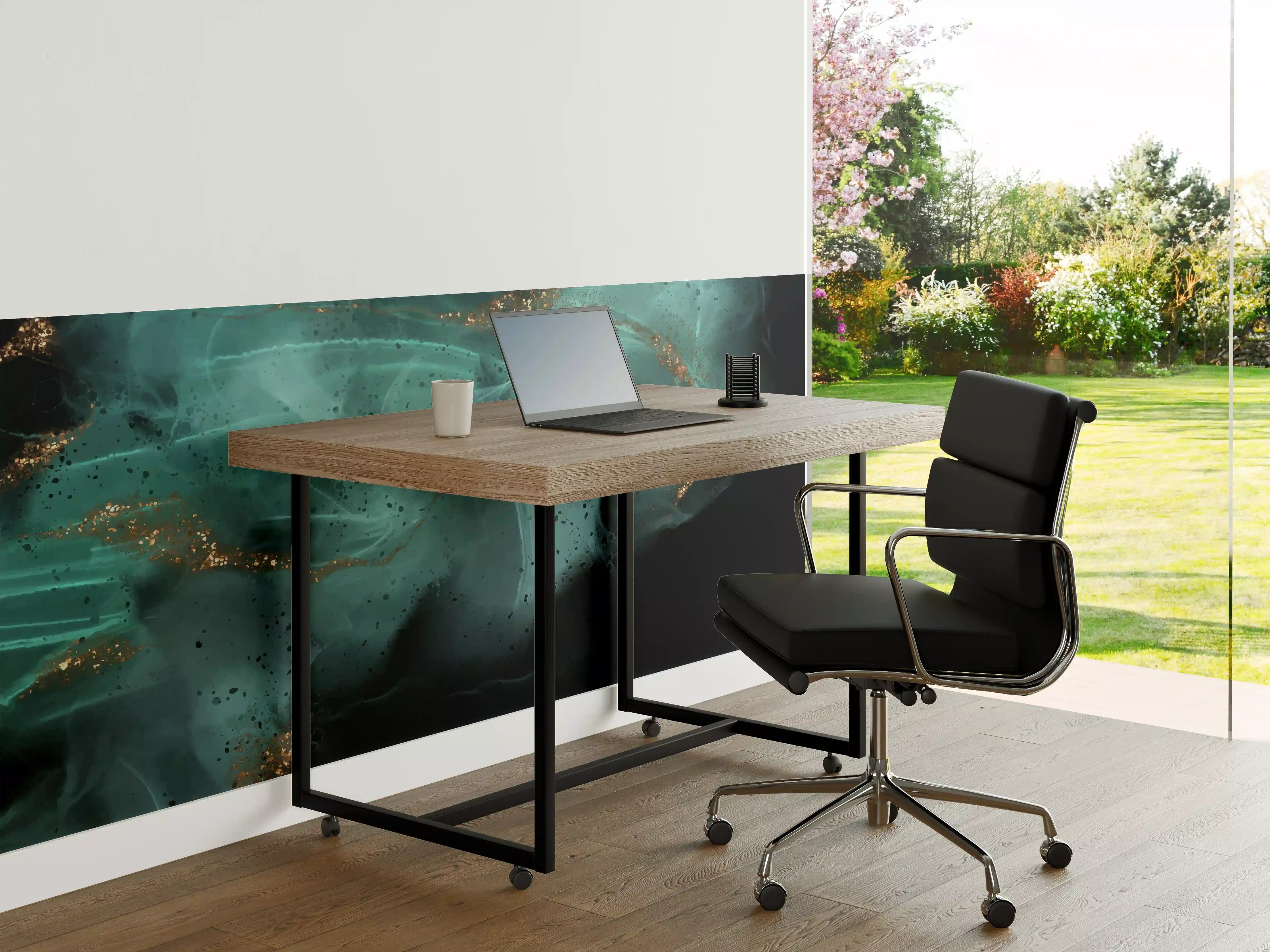 Büro Wandgestaltung - Türkis-Gold Alkoholtinte Design