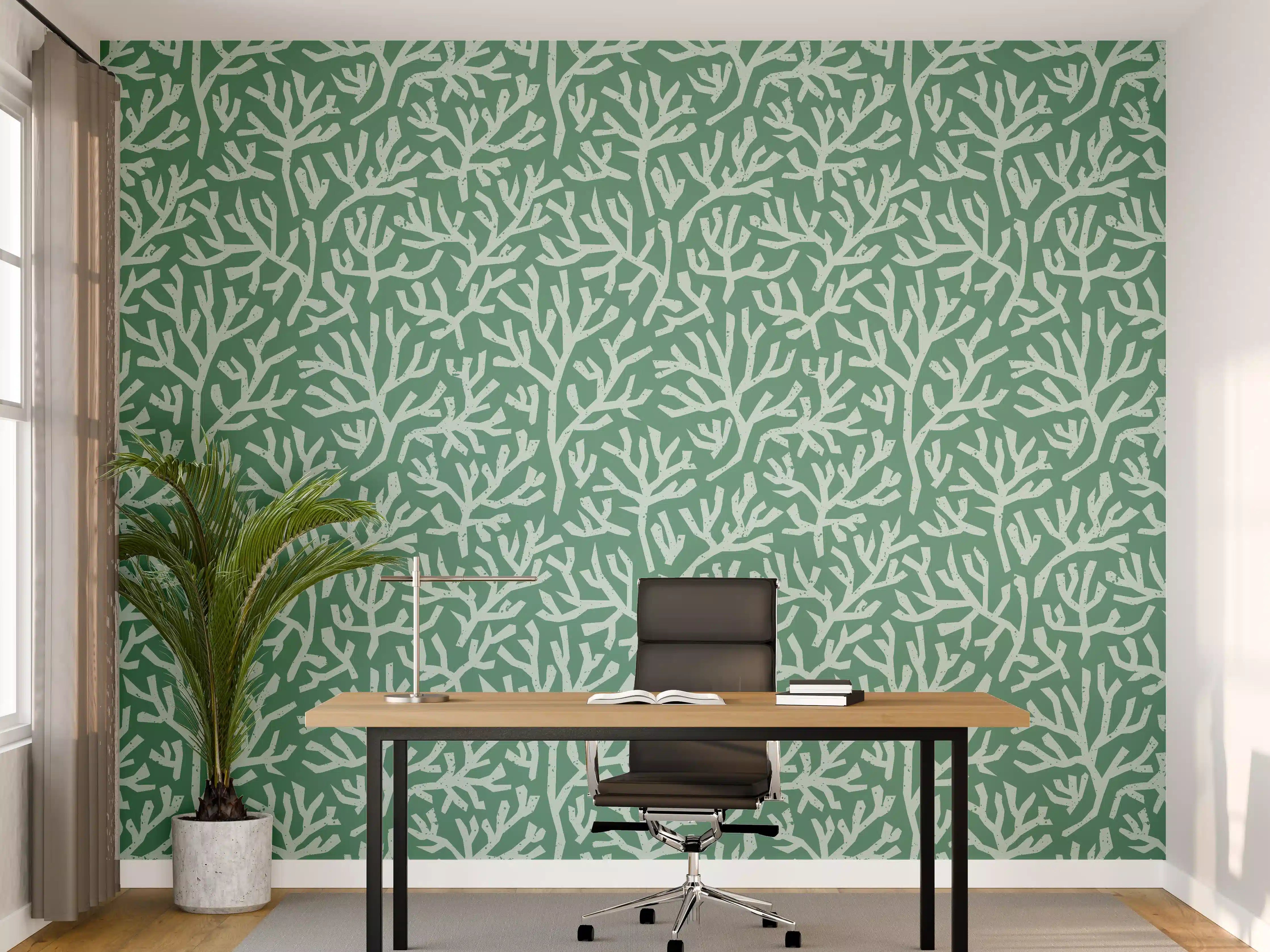 Büro Wandgestaltung - Türkis Korallen Minimal-Muster