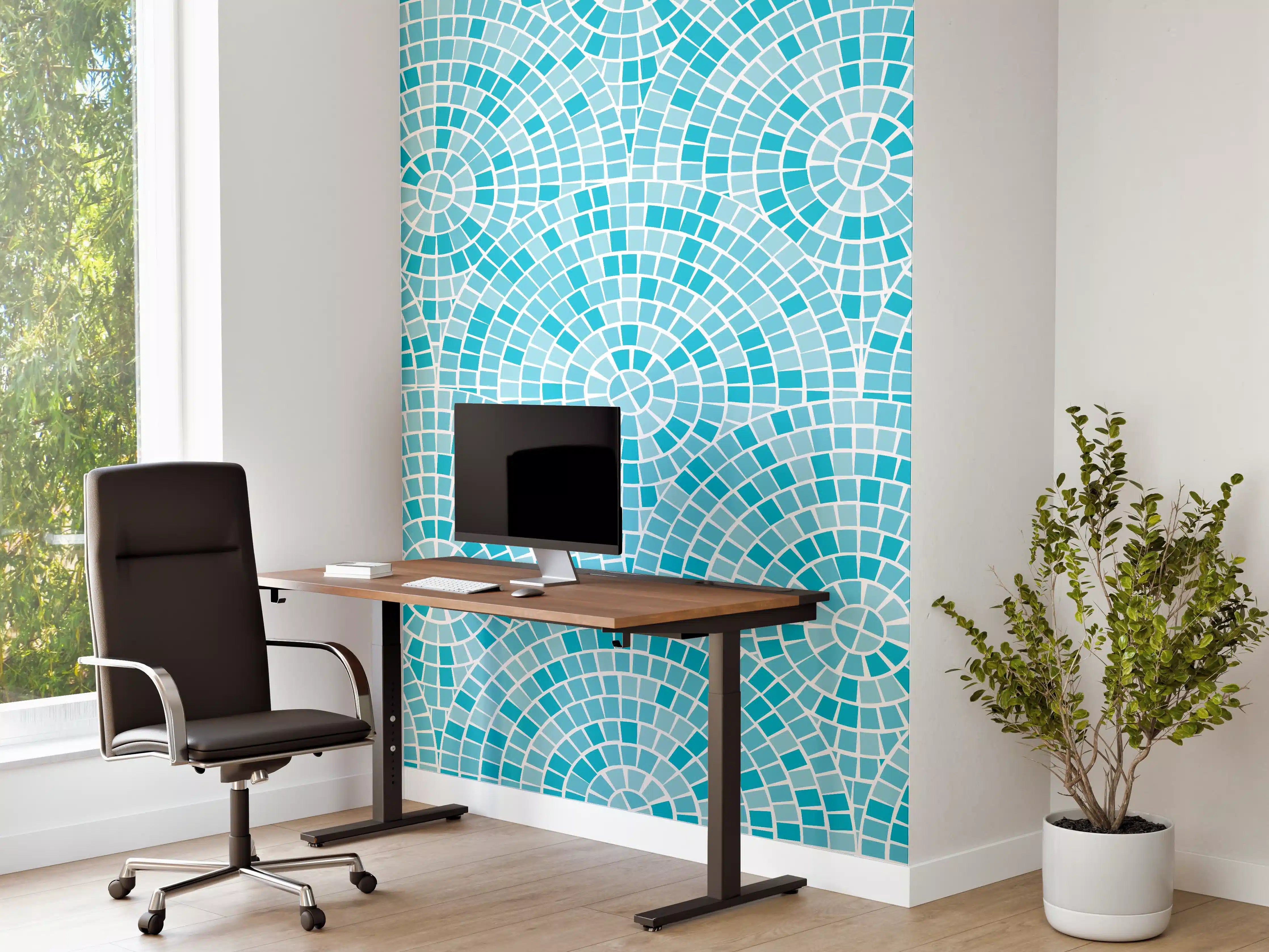 Büro Wandgestaltung - Türkis Mosaik Fliesen Muster