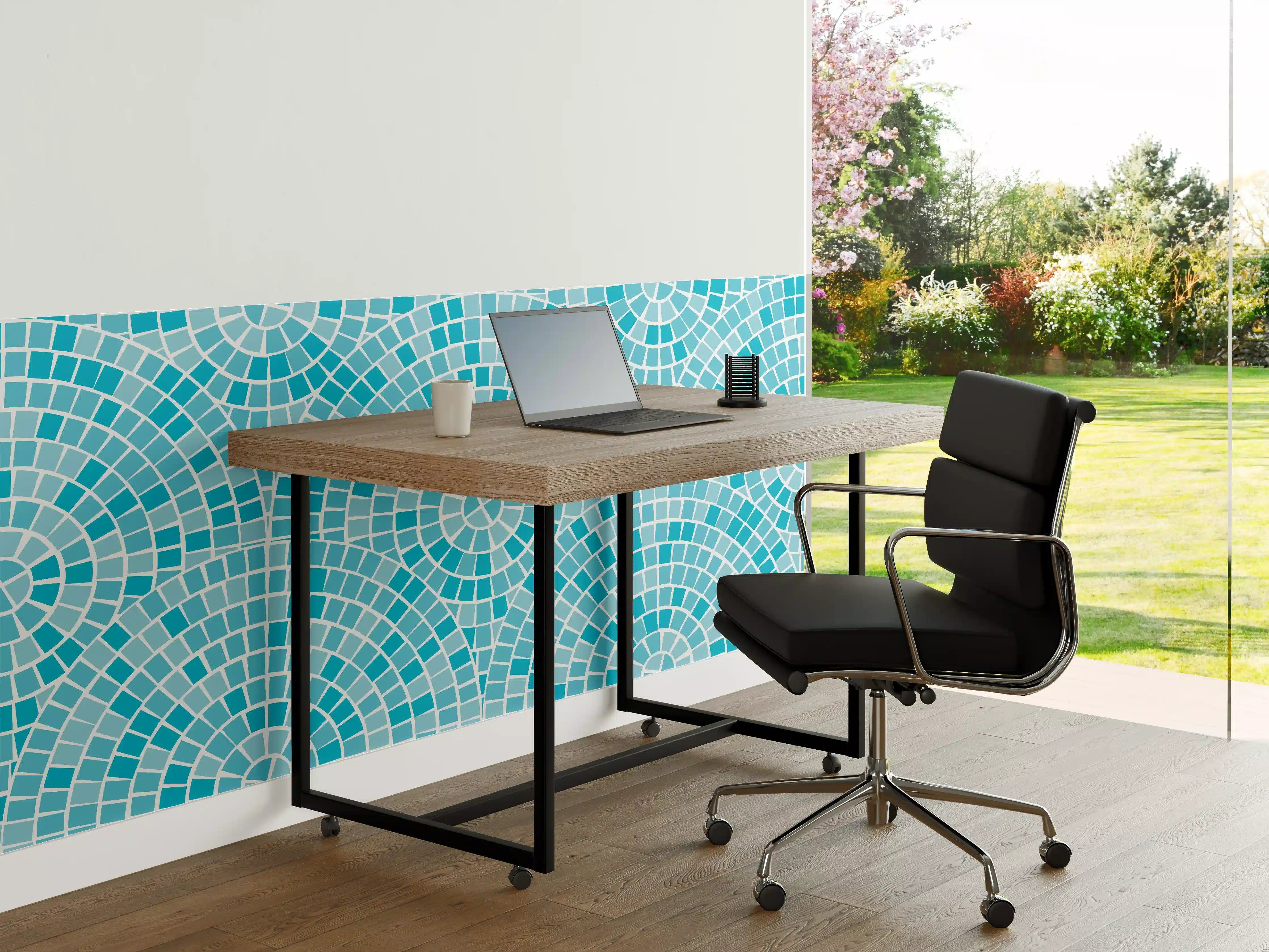 Büro Wandgestaltung - Türkis Mosaik Fliesen Muster