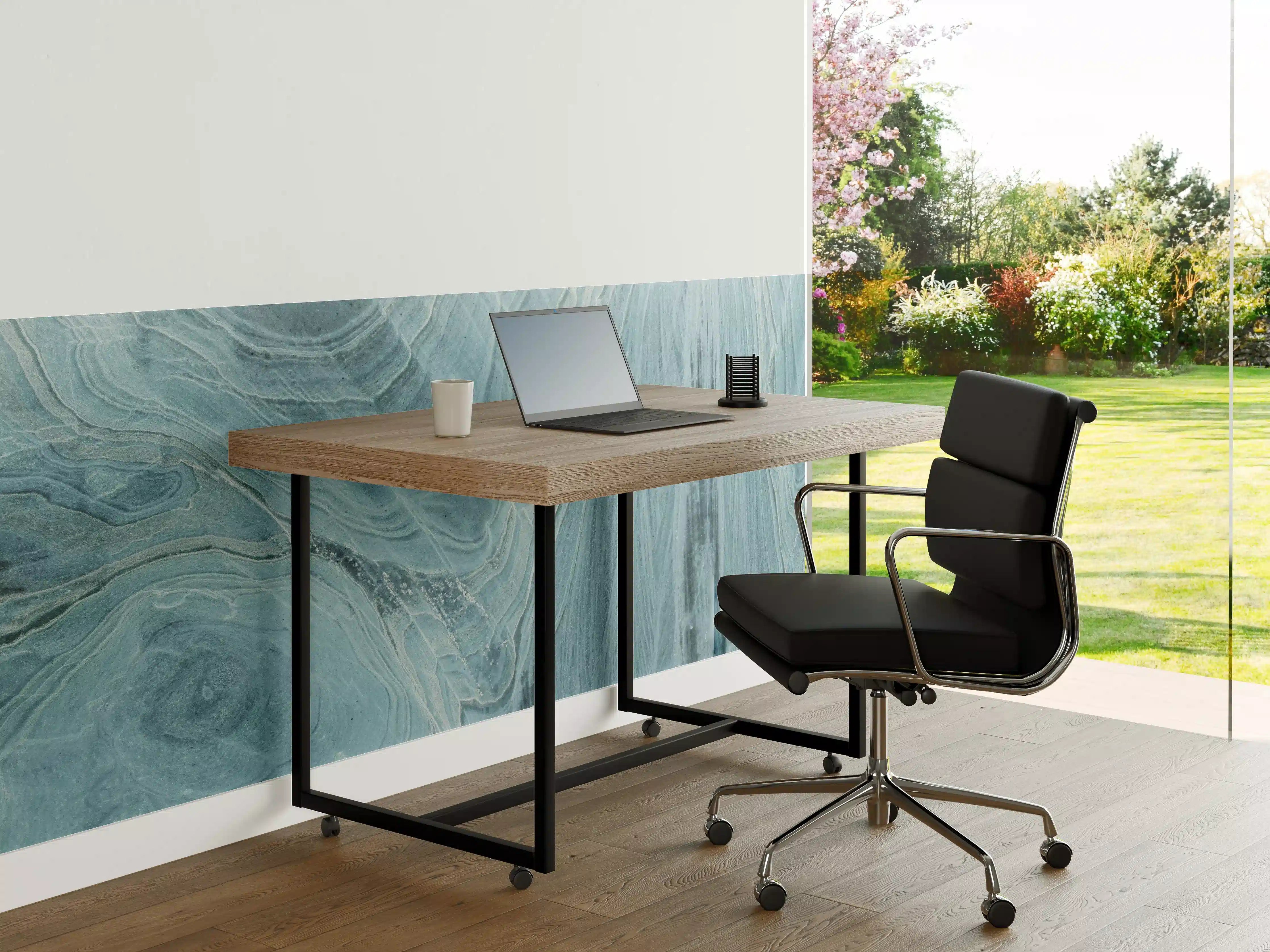 Büro Wandgestaltung - Türkis-Weißer Marmor