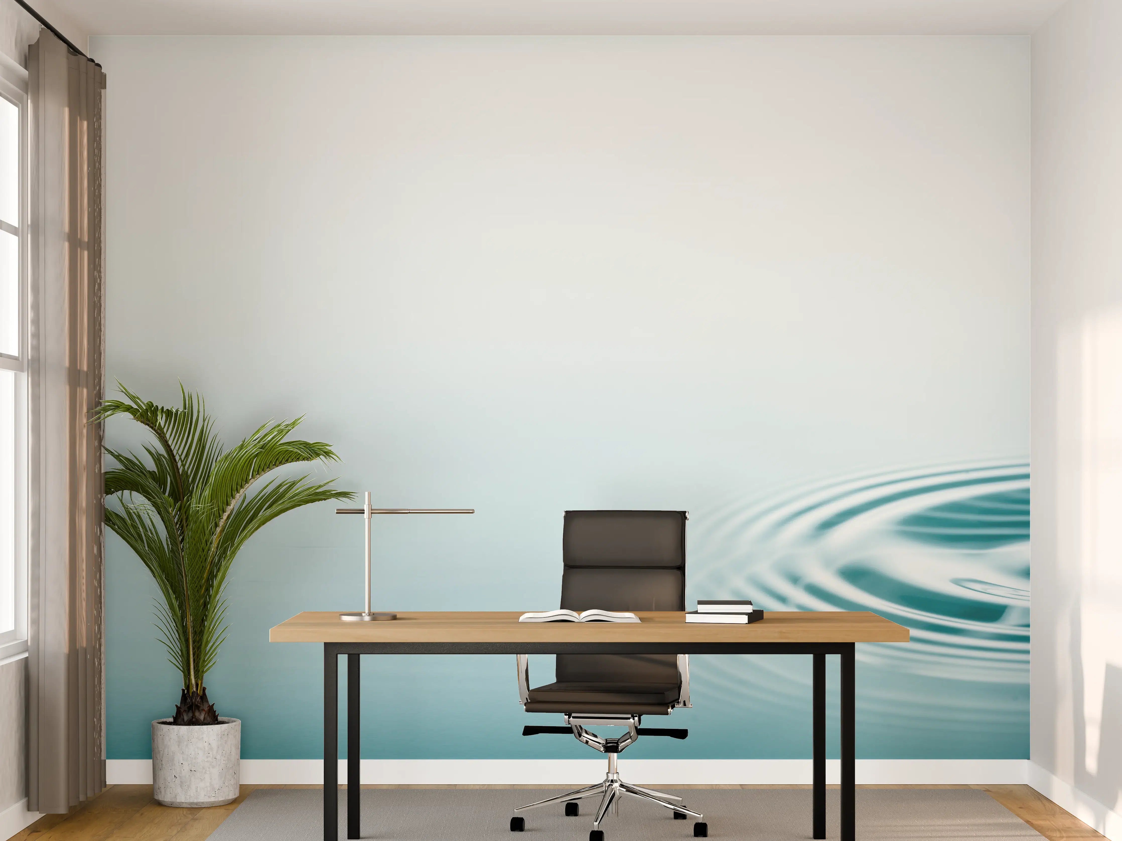 Büro Wandgestaltung - Türkis-Weißer Wassertropfen