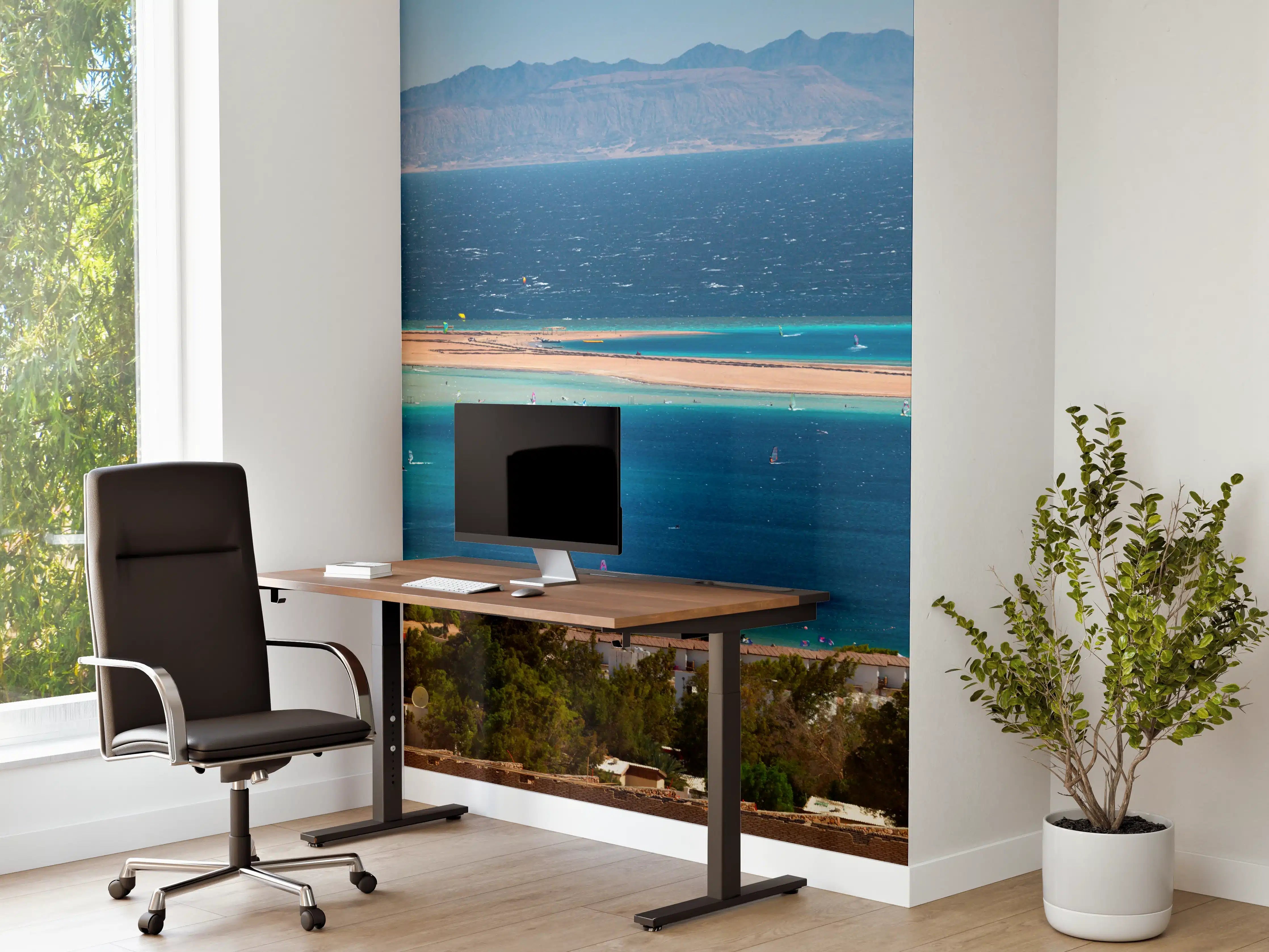 Büro Wandgestaltung - Türkisblaue Lagunenansicht