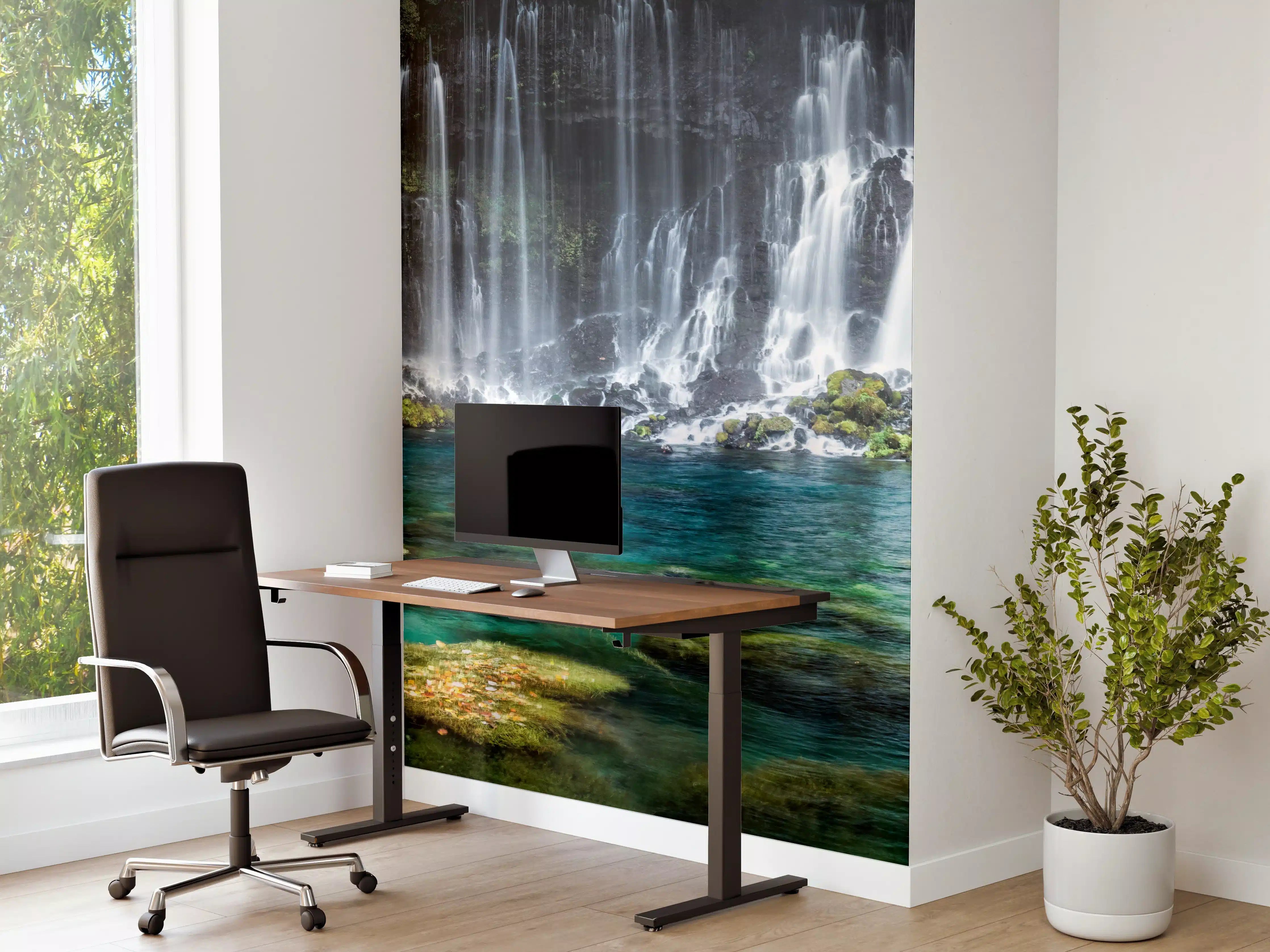 Büro Wandgestaltung - Türkisblaue Wasserfälle in Japan