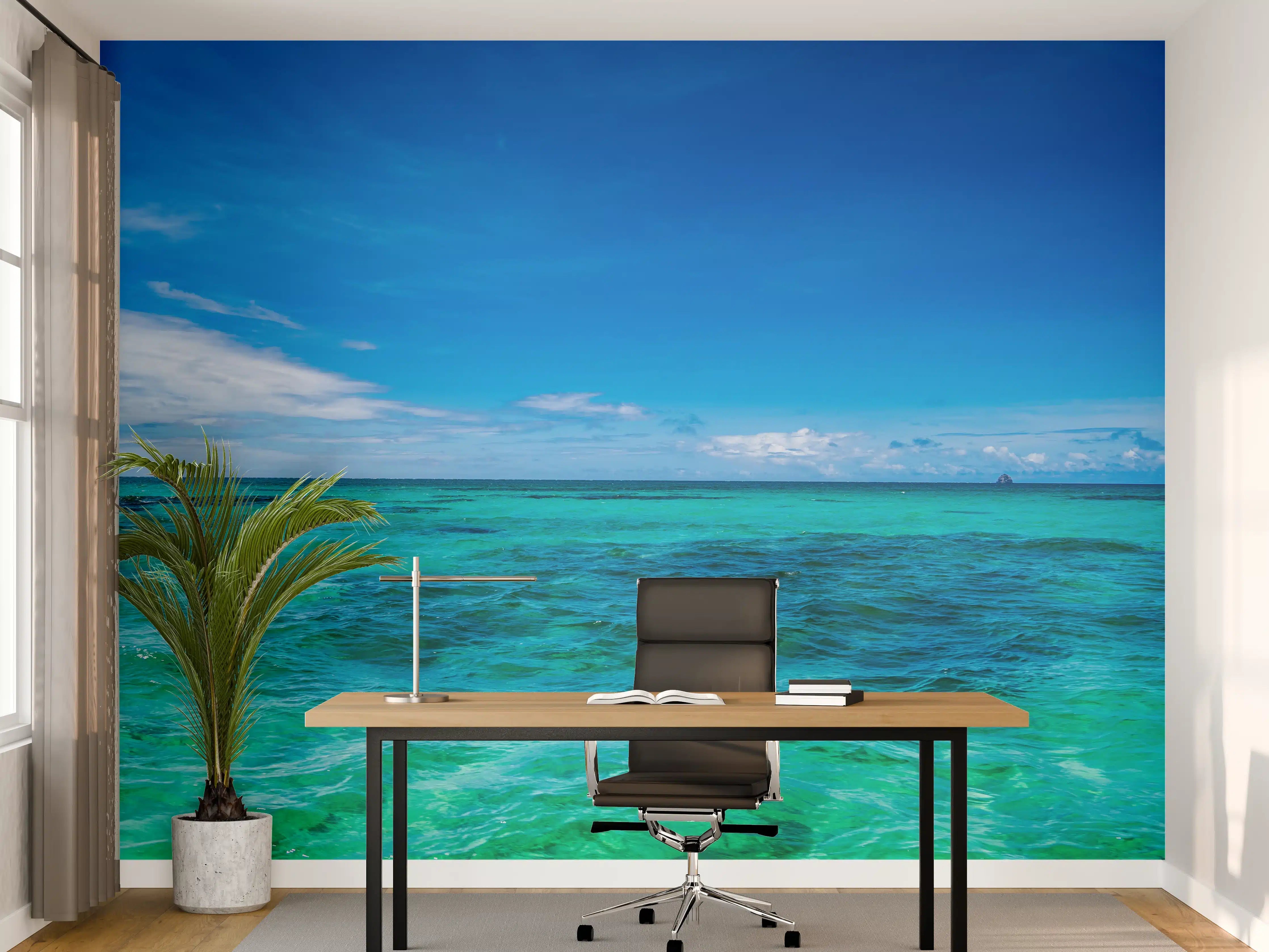 Büro Wandgestaltung - Türkisblaues Wasser unter klarem Himmel