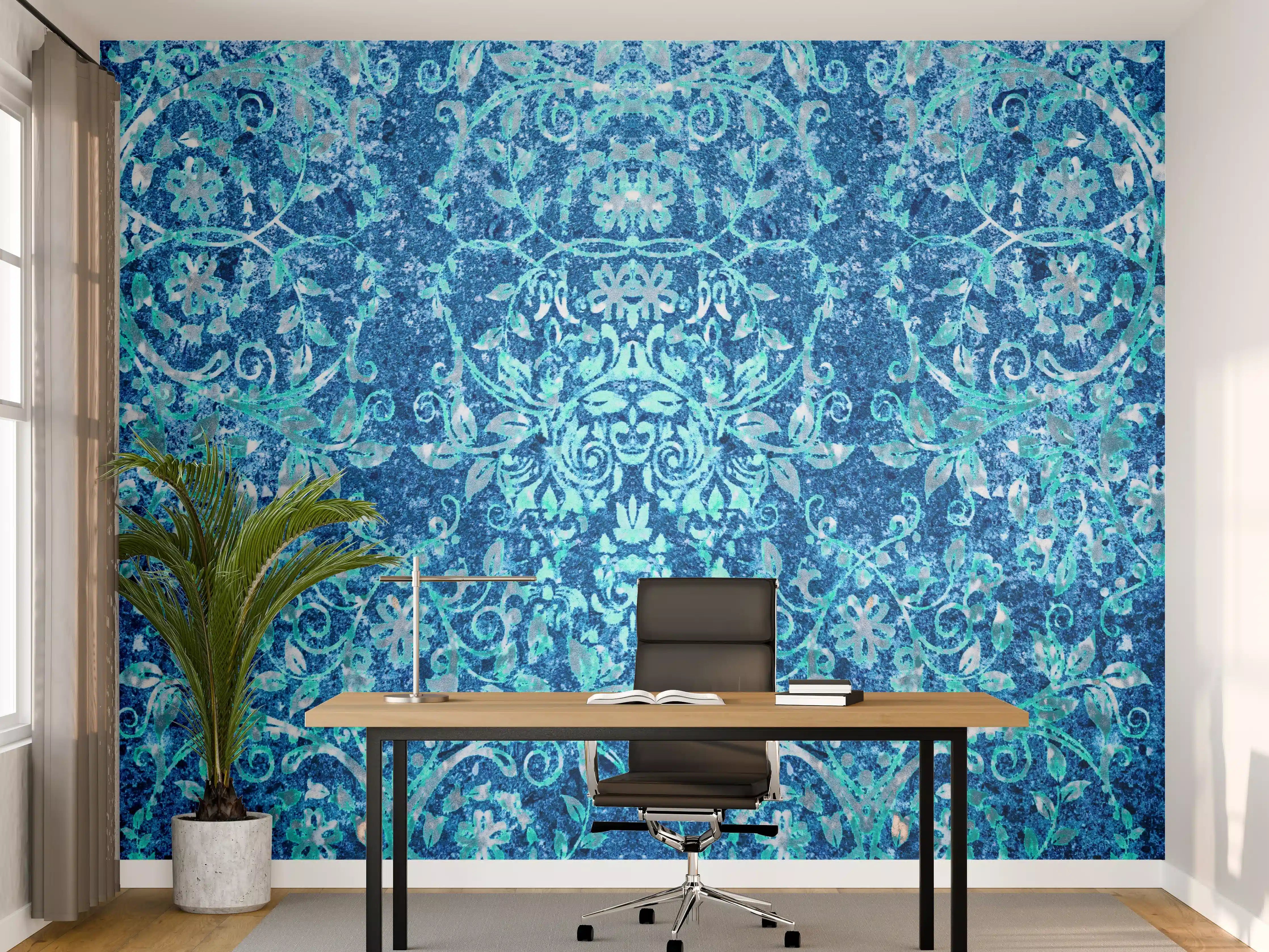 Büro Wandgestaltung - Türkise Aquamarin Wand Textur