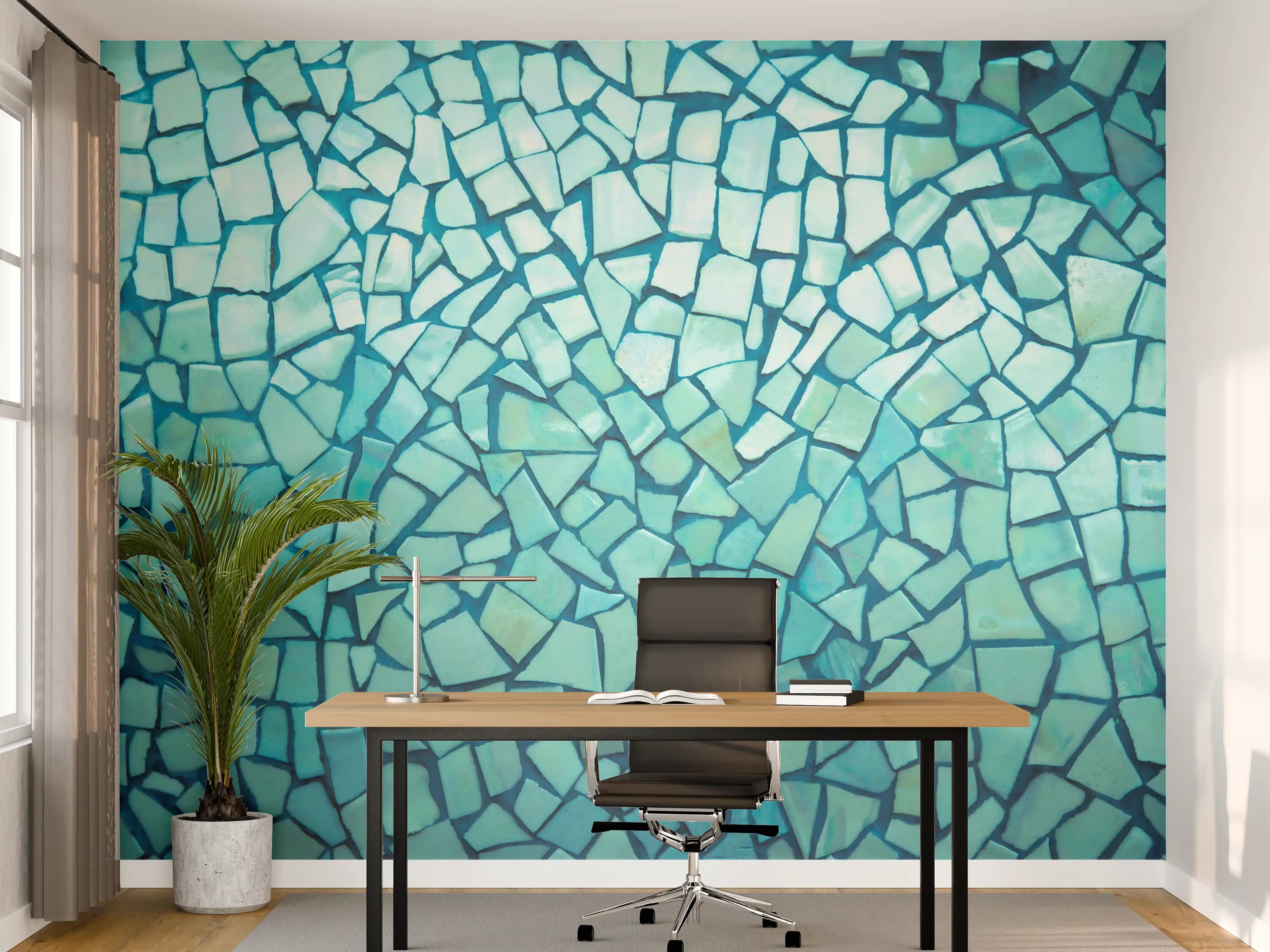 Büro Wandgestaltung - Türkise Fliesen Mosaik