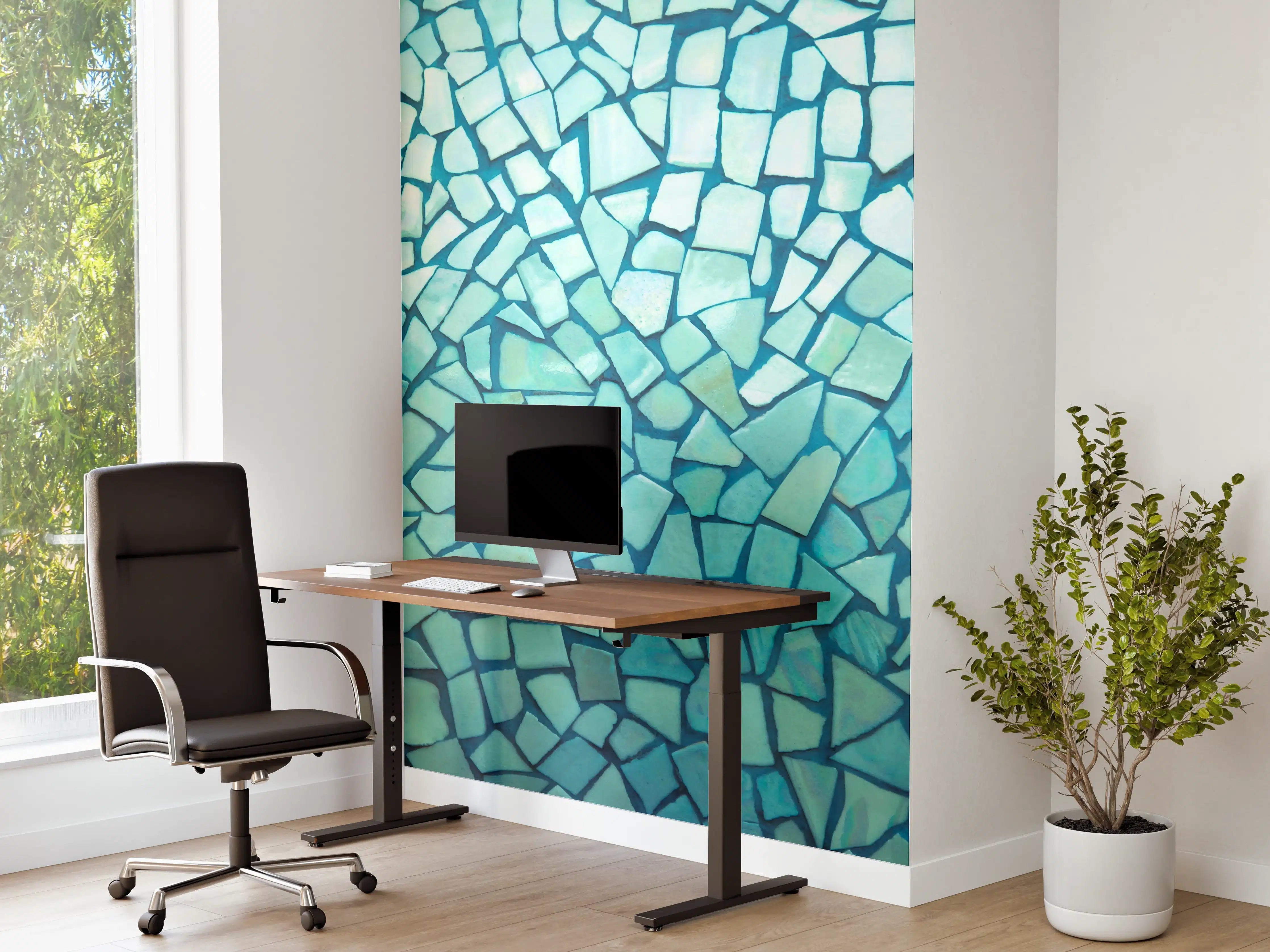 Büro Wandgestaltung - Türkise Fliesen Mosaik