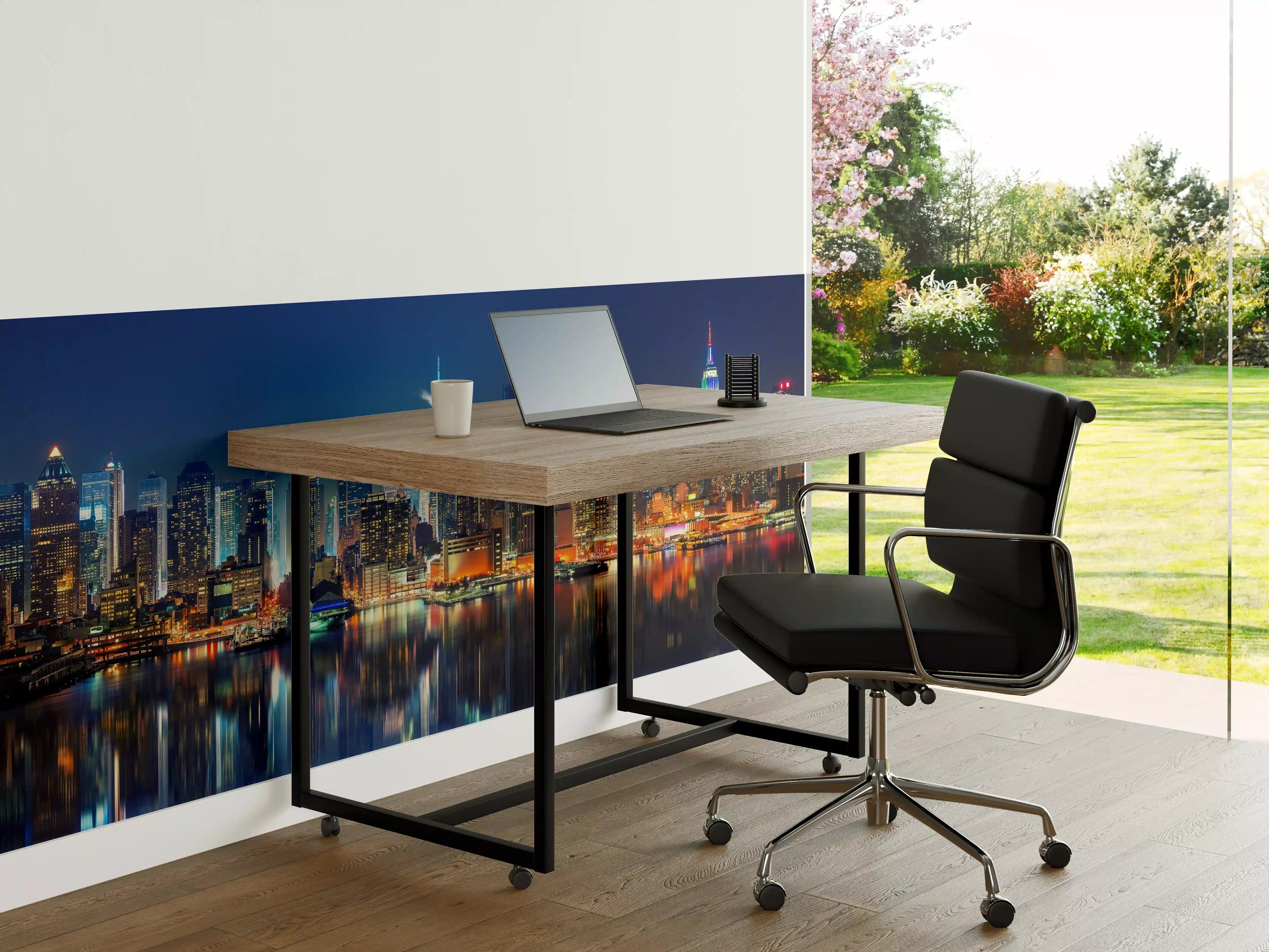 Büro Wandgestaltung - Türkise Schlange auf schwarzem Grund