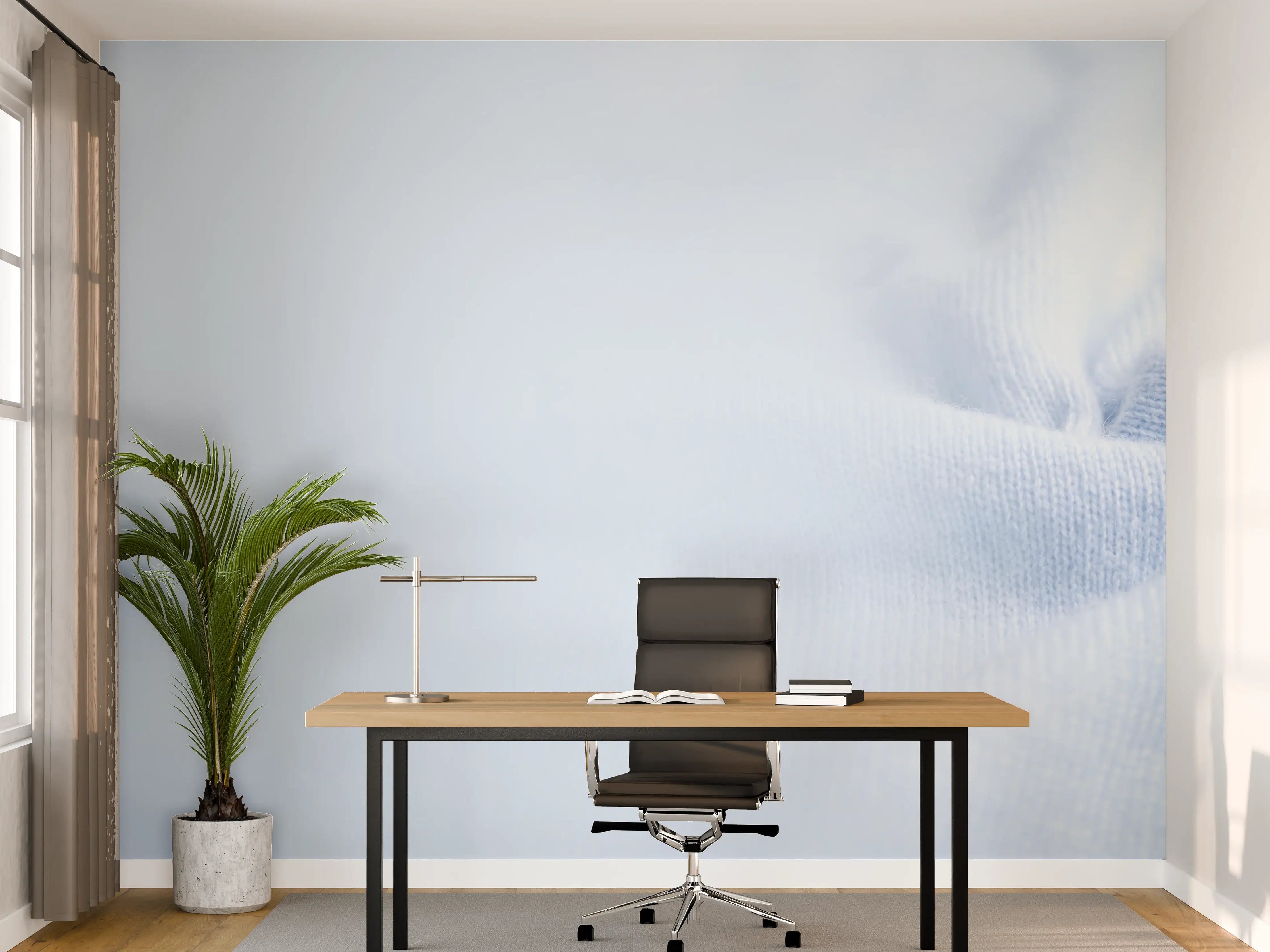 Büro Wandgestaltung - Türkiser Kaschmirstoff
