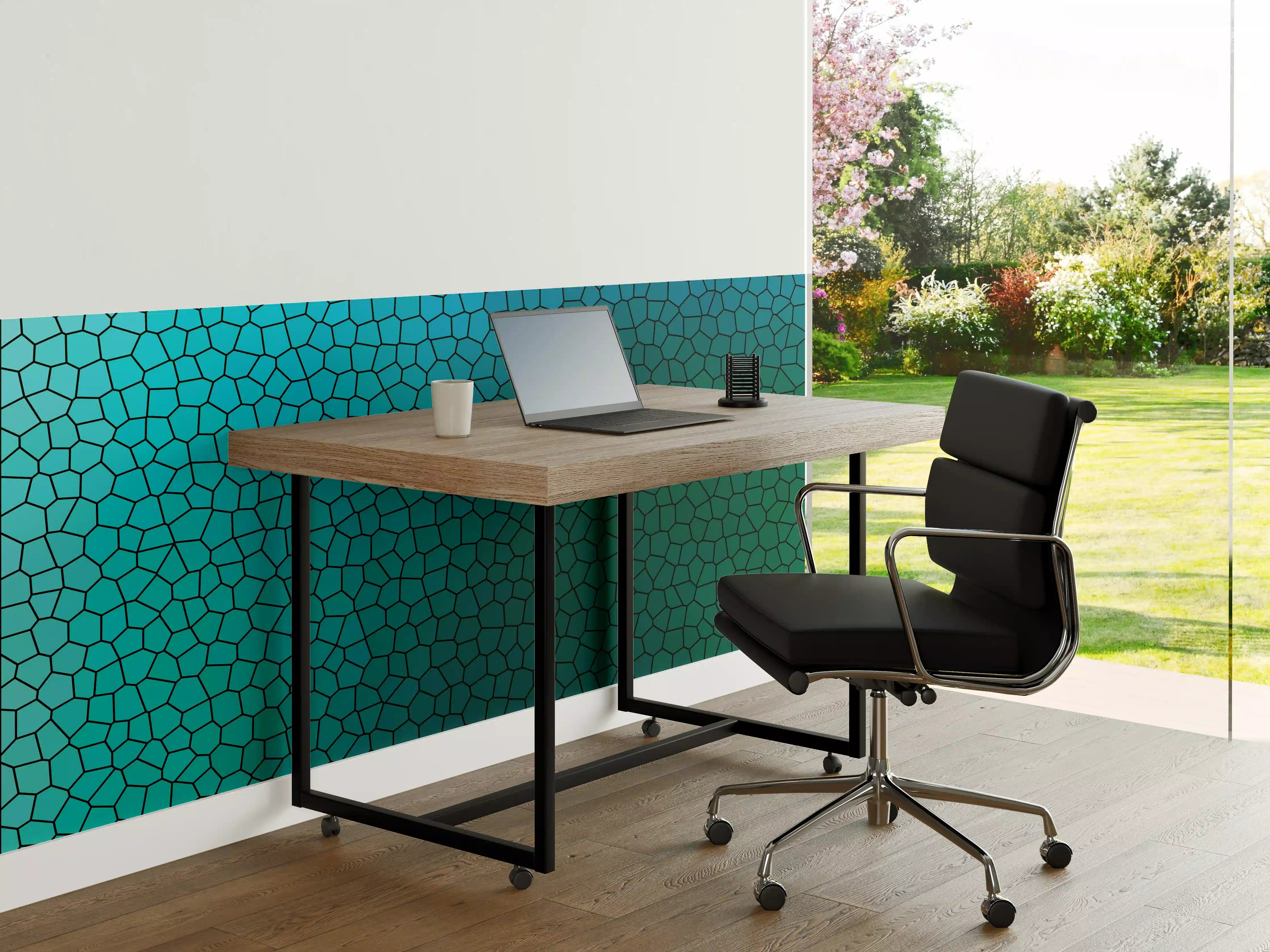 Büro Wandgestaltung - Türkises Fliesenmuster - Mosaik