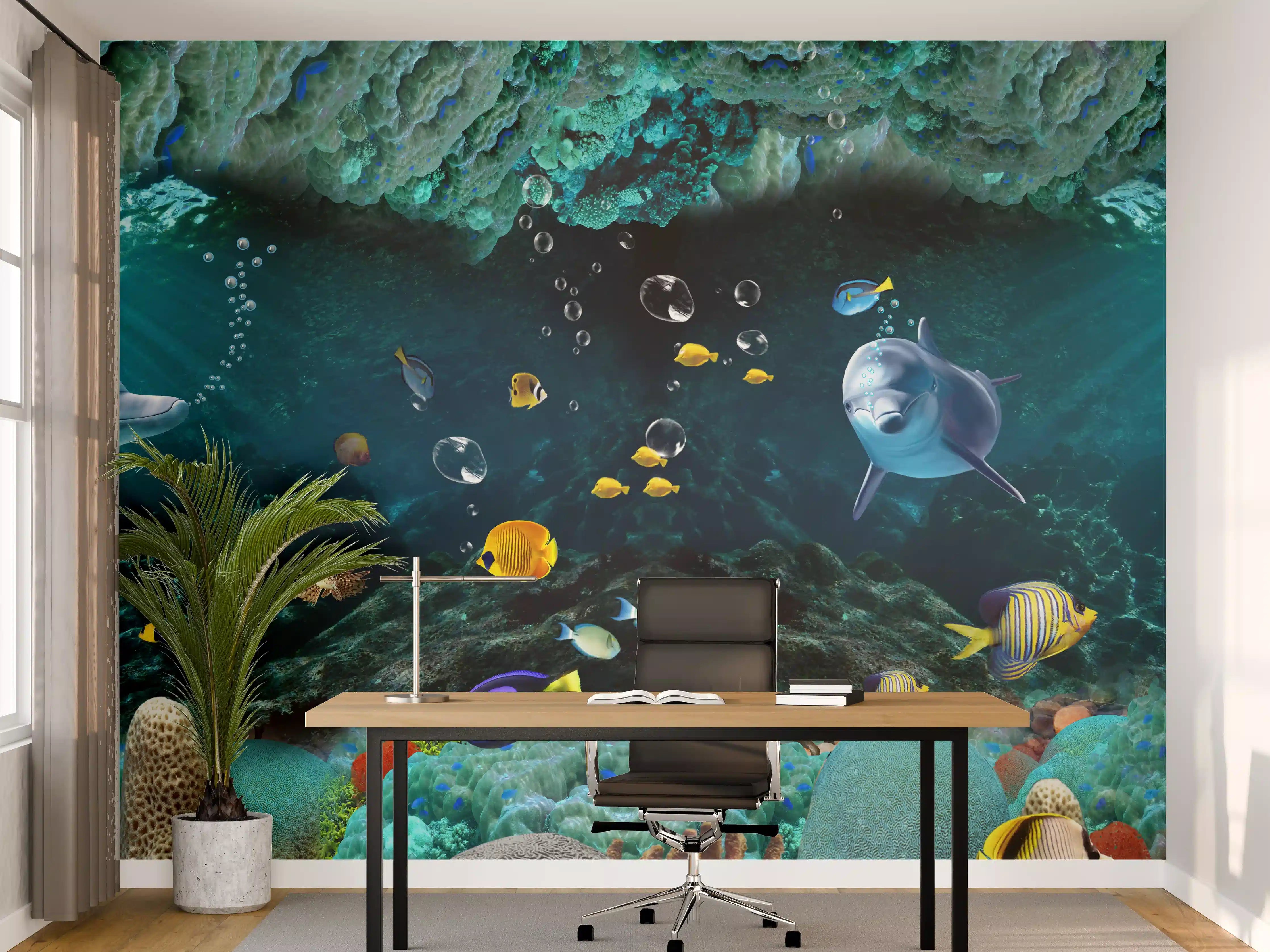 Büro Wandgestaltung - Unterwasserwelt - Grafik