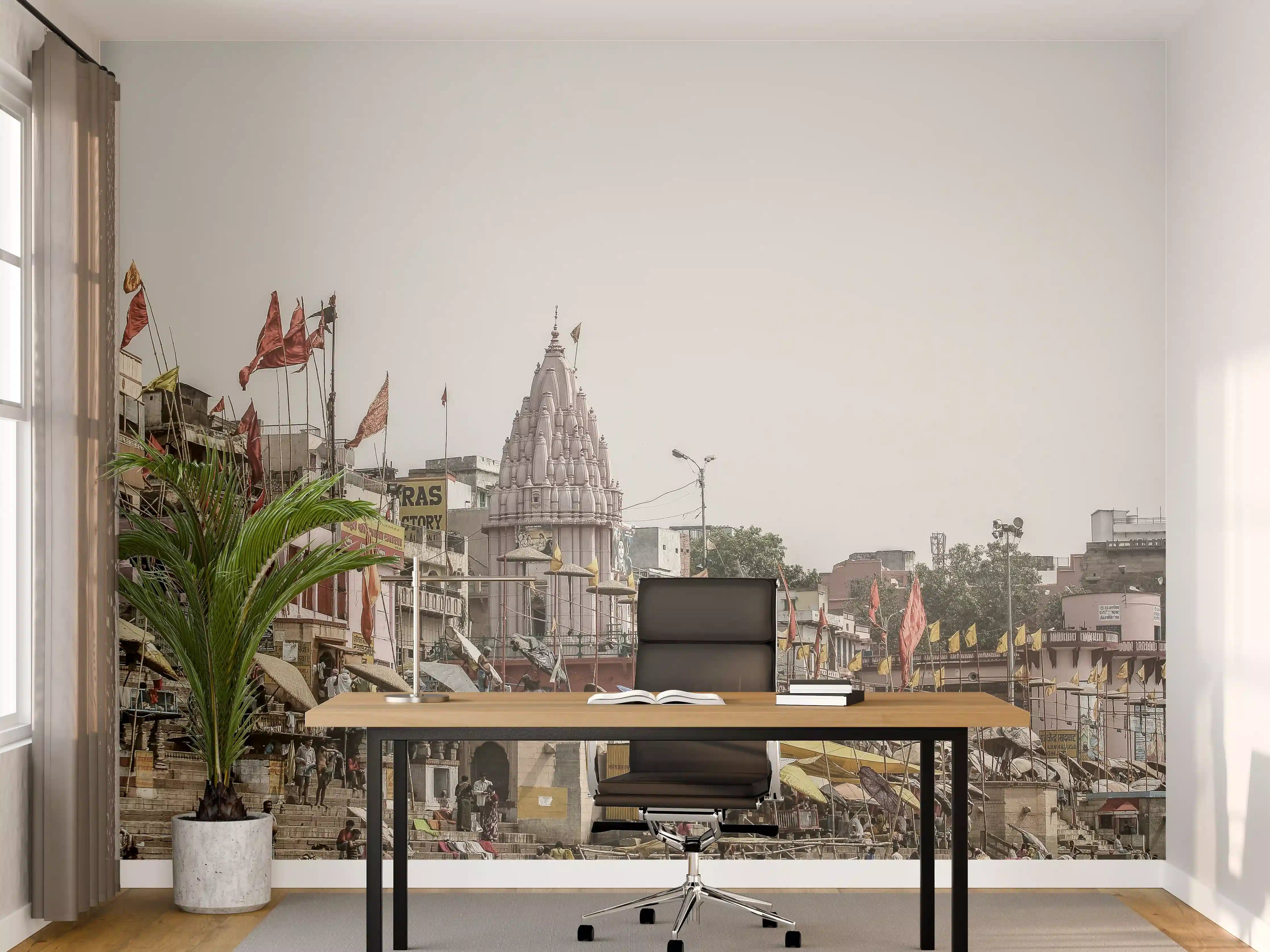 Büro Wandgestaltung - Varanasi Ghats und Ganges