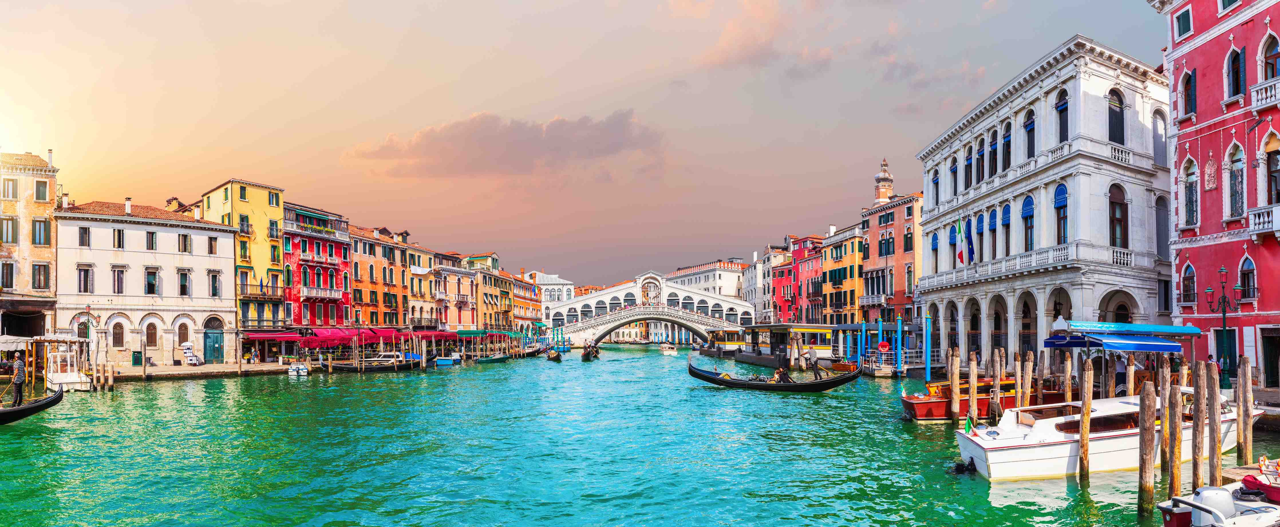Büro Wandgestaltung-Venedig Kanal bei Sonnenuntergang