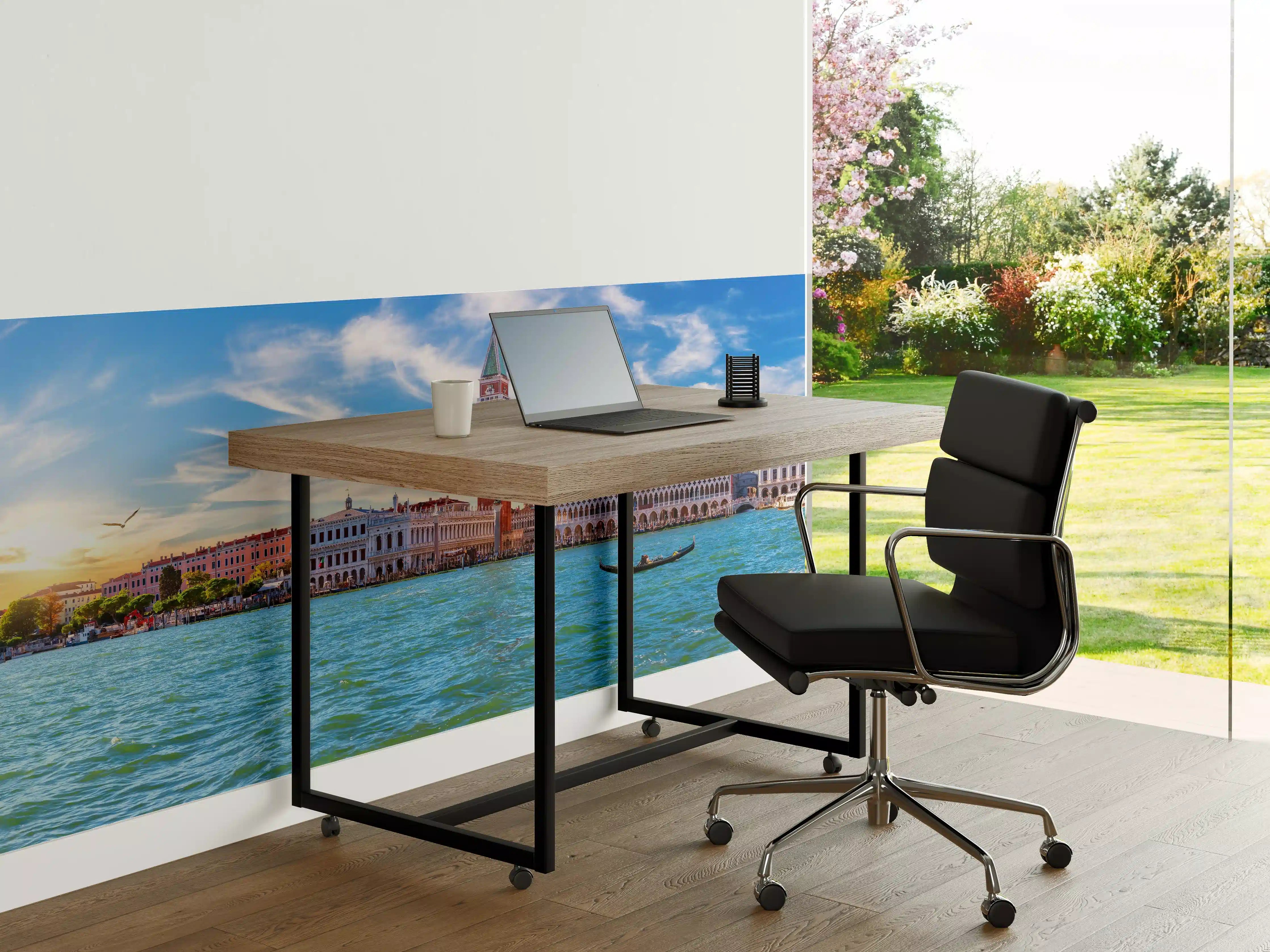 Büro Wandgestaltung - Venedig Skyline Blau-Türkis