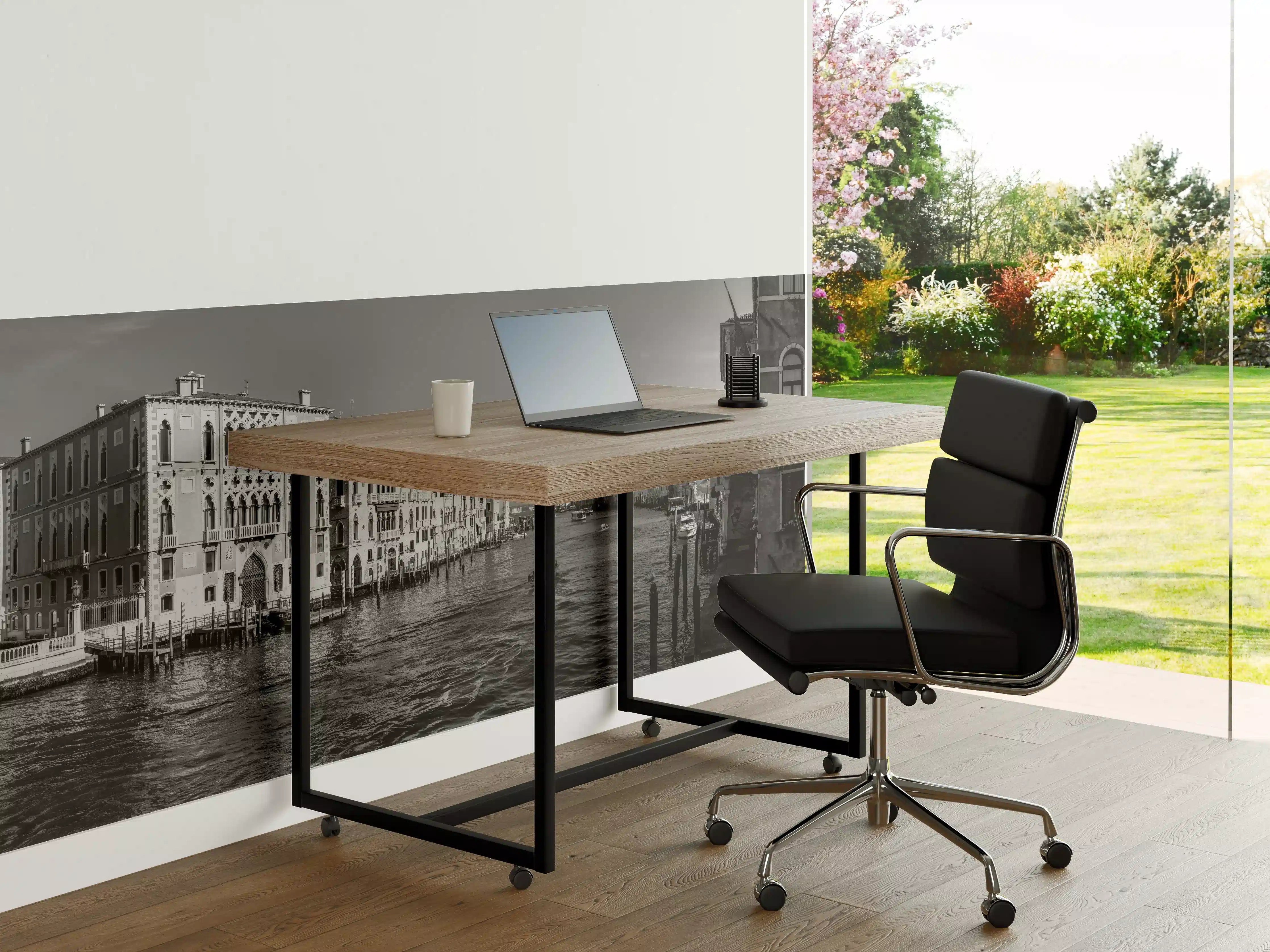 Büro Wandgestaltung - Venedig in Schwarz und Weiß