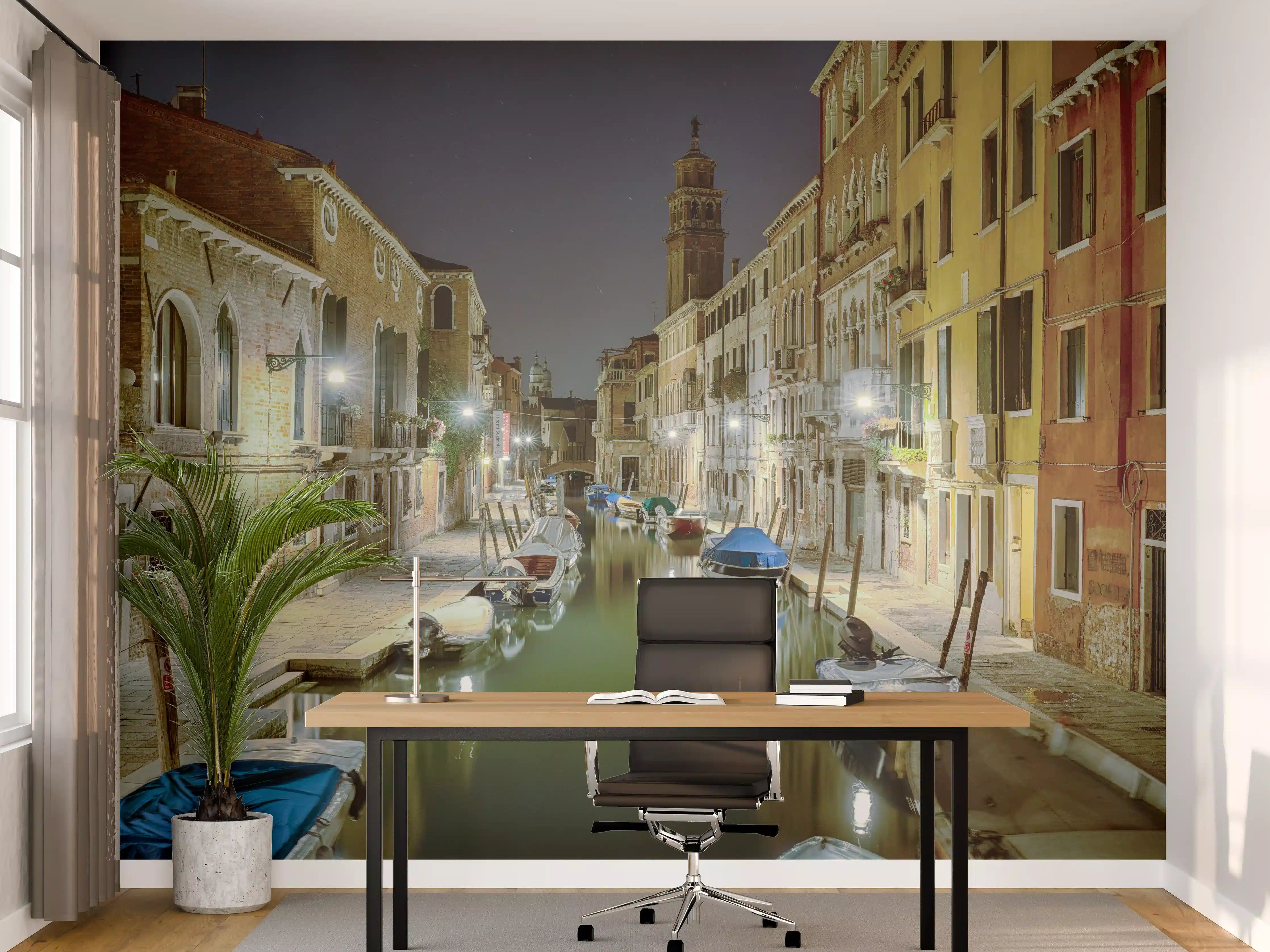 Büro Wandgestaltung - Venezia bei Nacht