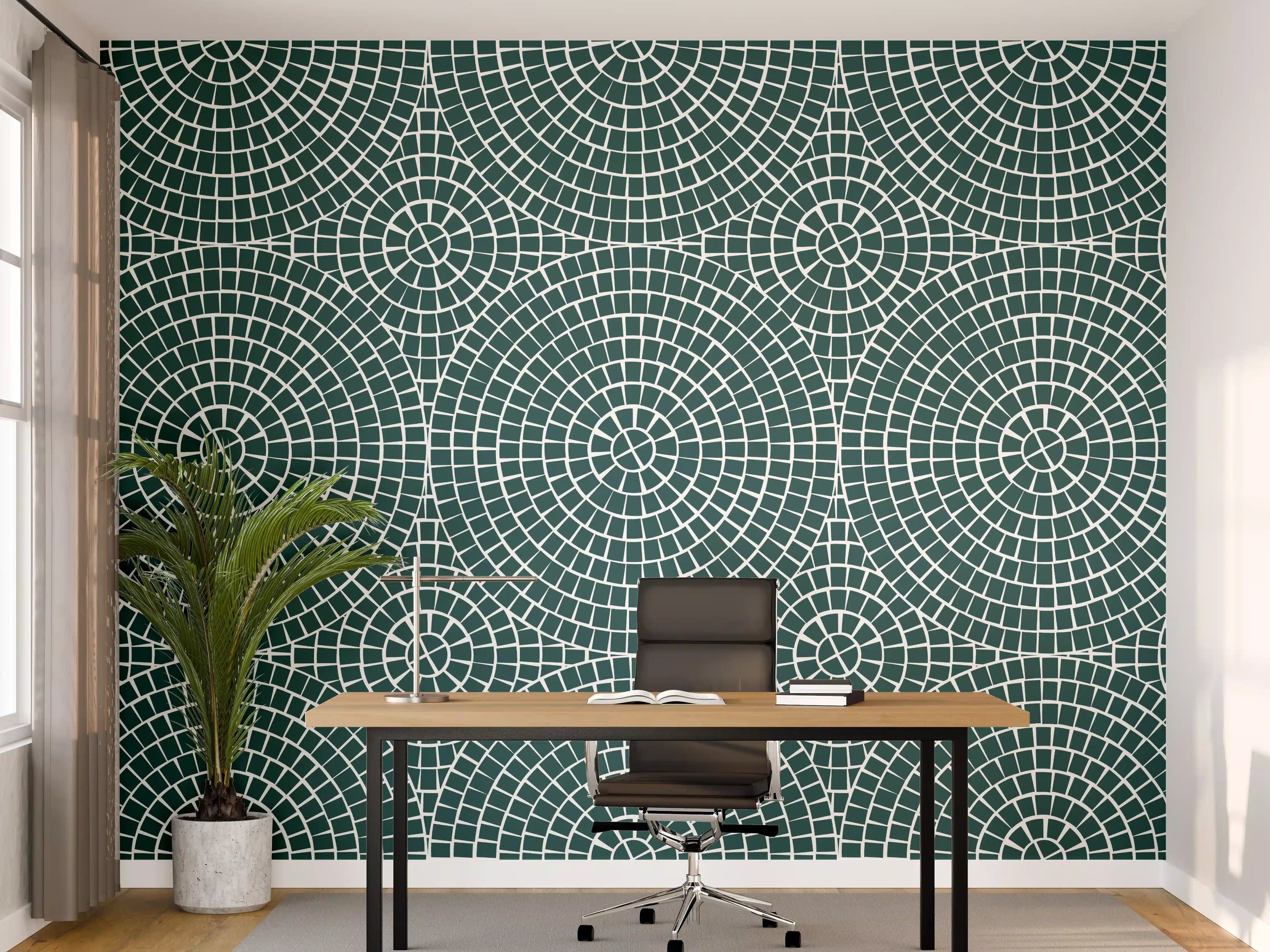 Büro Wandgestaltung - Verde petrol Mosaik für Ihre Wandgestaltung