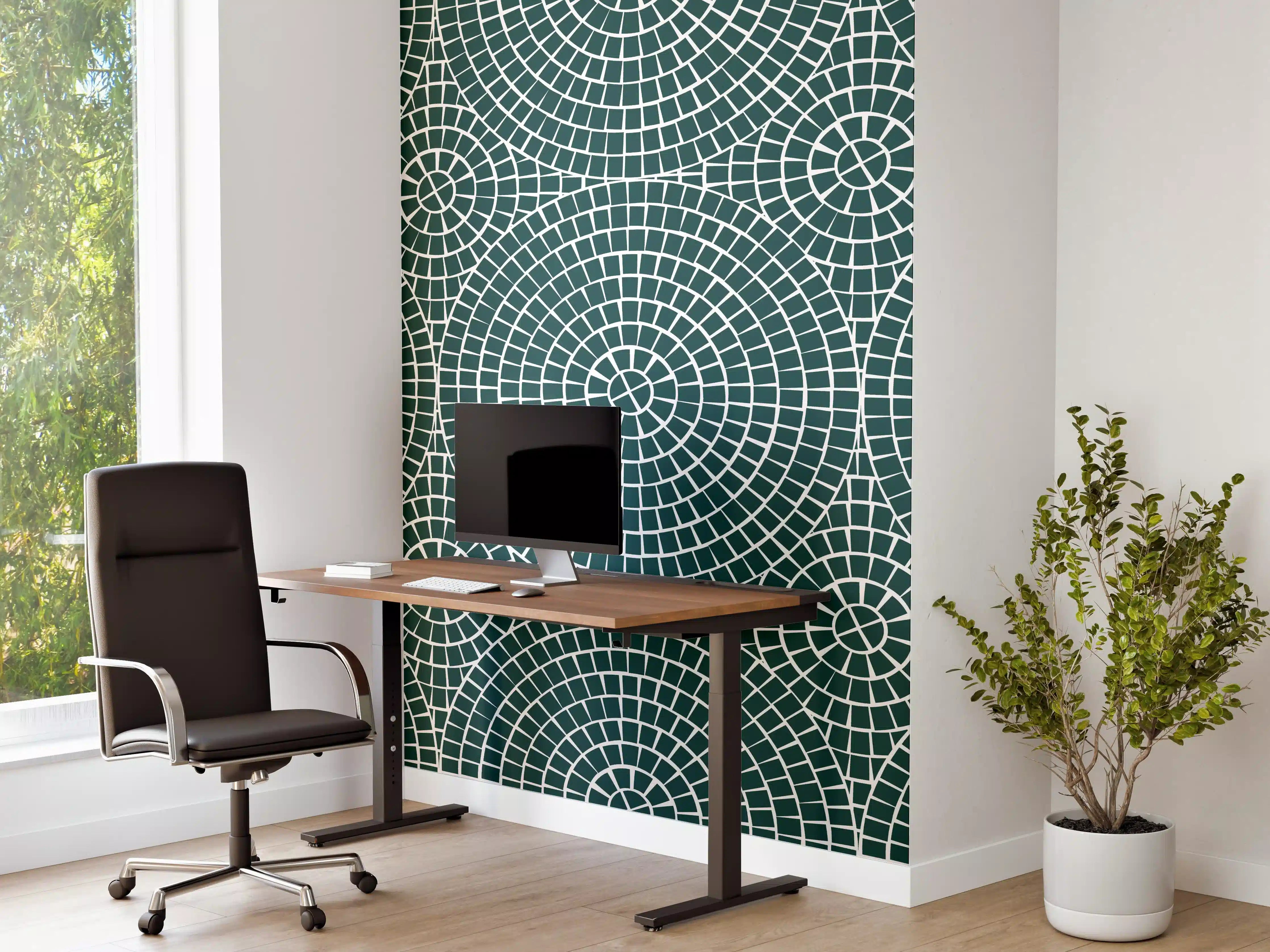 Büro Wandgestaltung - Verde petrol Mosaik für Ihre Wandgestaltung