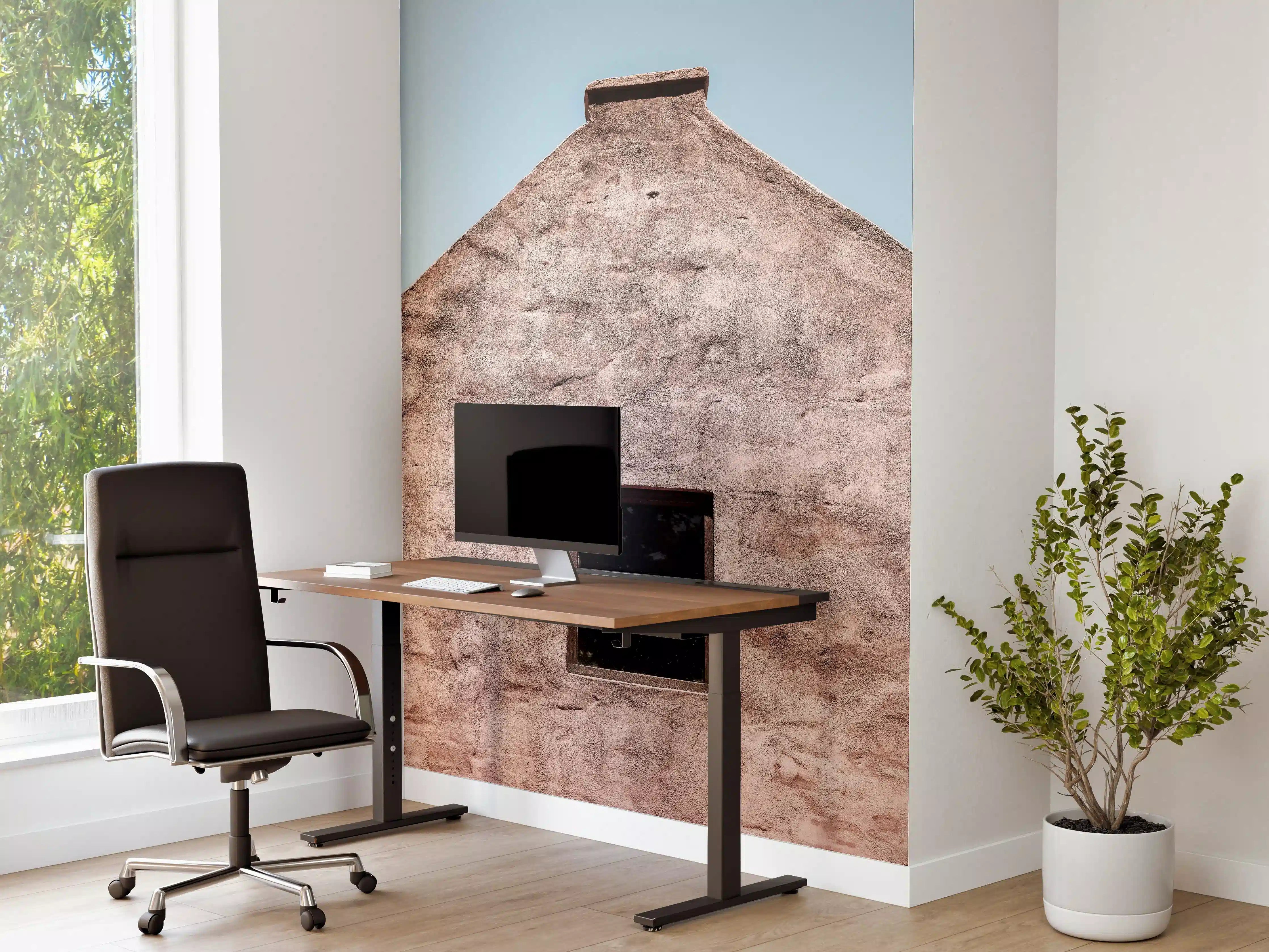 Büro Wandgestaltung - Verwitterte Fassade Blauer Himmel