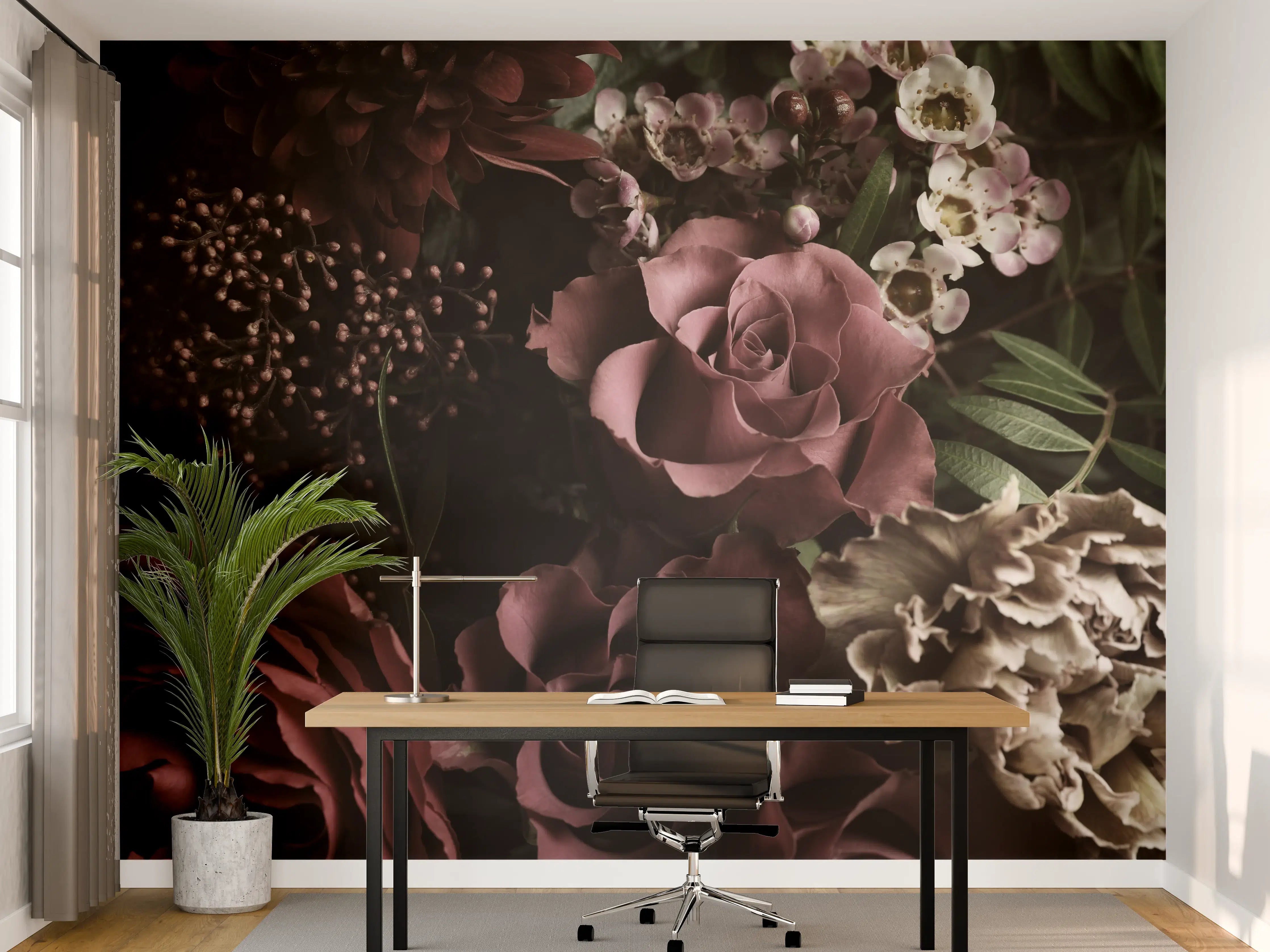 Büro Wandgestaltung - Verwitterte Fensterladen vor alter Wand