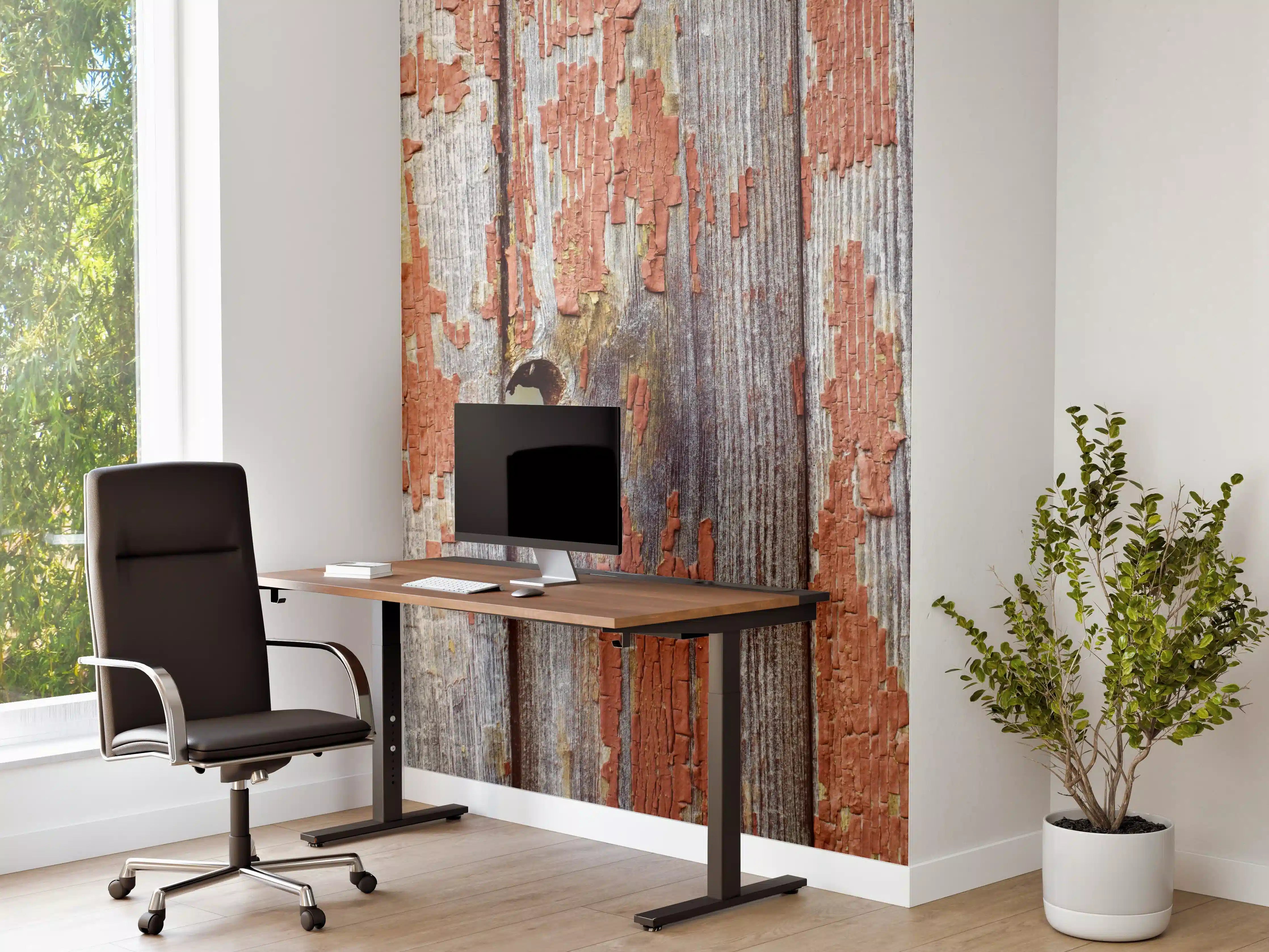 Büro Wandgestaltung - Verwitterte Holzoberfläche mit roter Patina