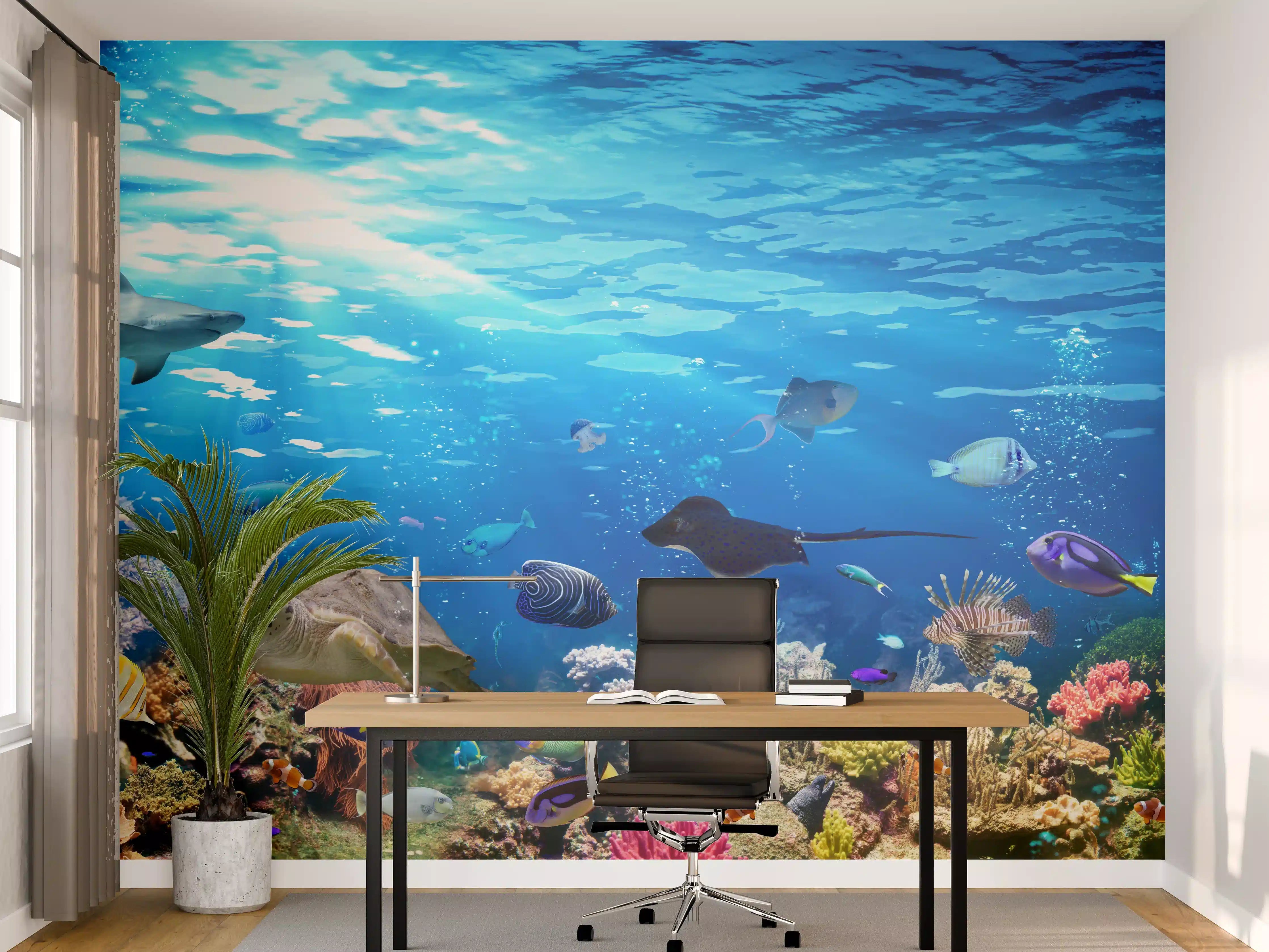 Büro Wandgestaltung - Vielfältige Unterwasserwelt