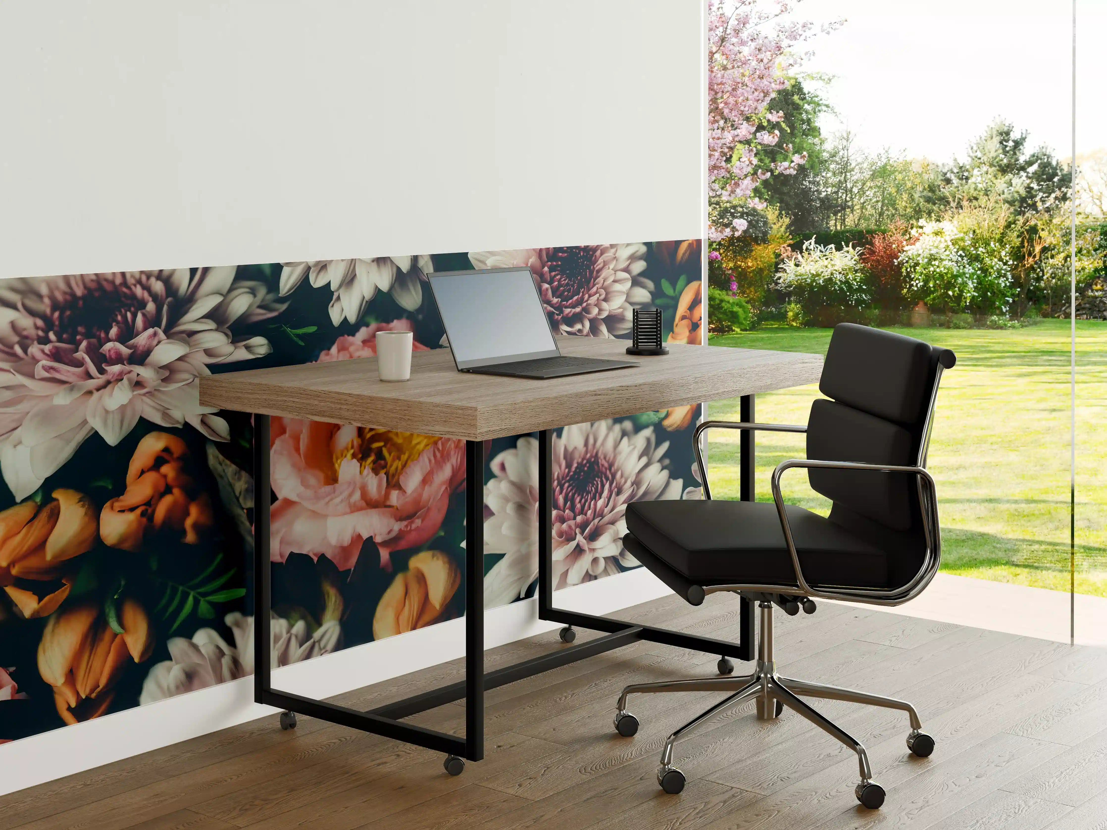 Büro Wandgestaltung - Vintage Blumenbouquet