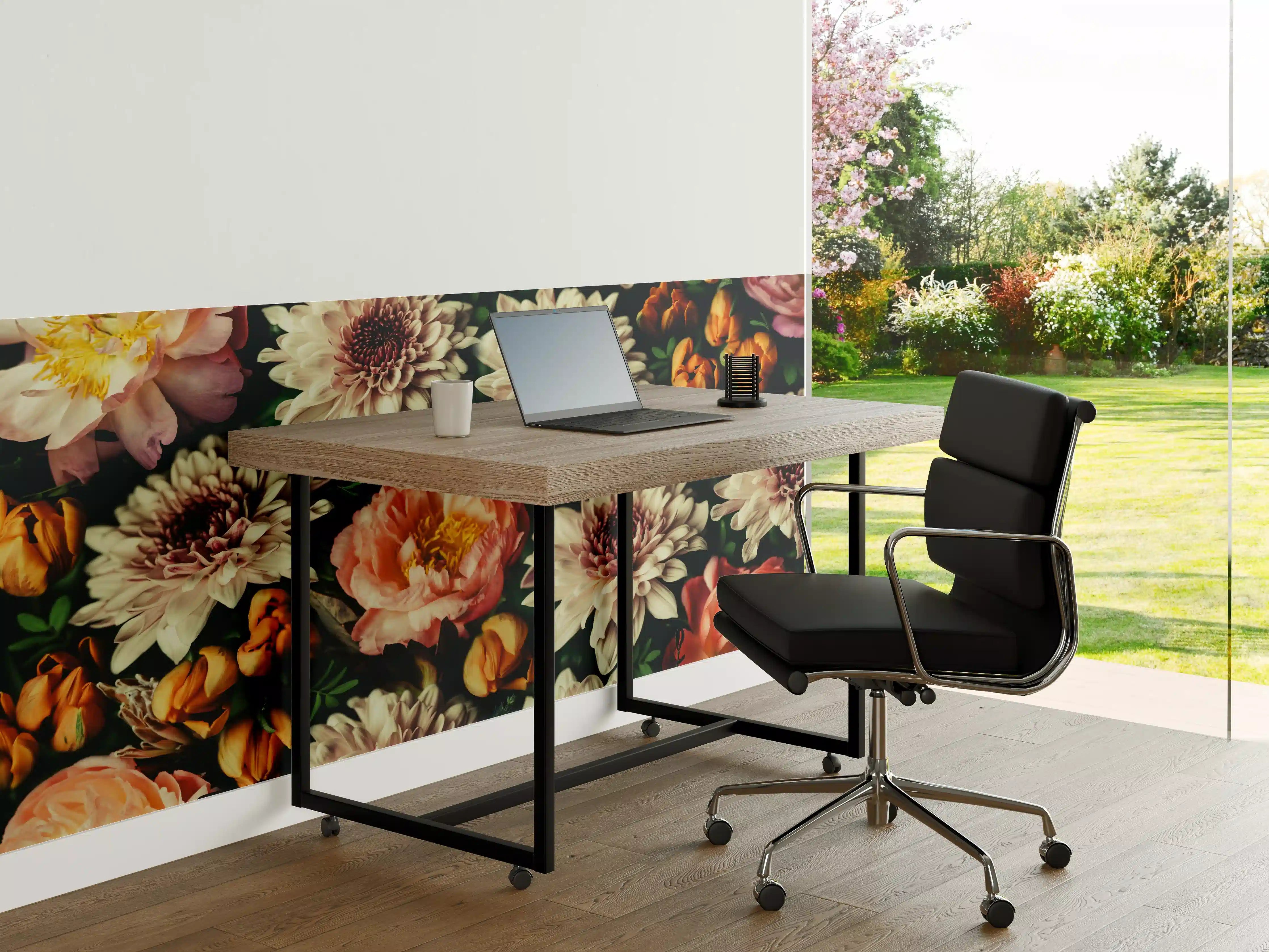 Büro Wandgestaltung - Vintage-Bouquet mit schönen Blumen