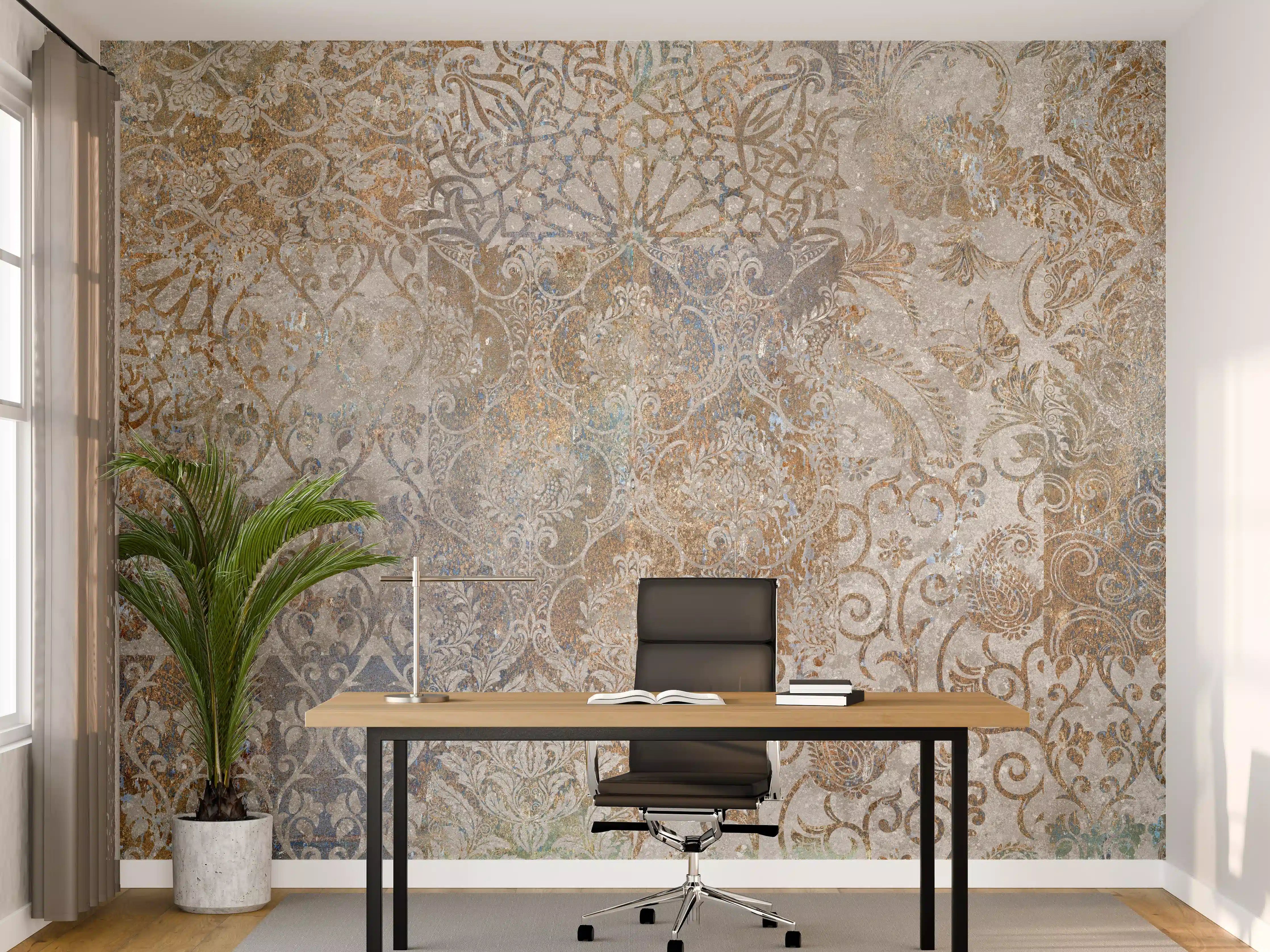Büro Wandgestaltung - Vintage Florales Design