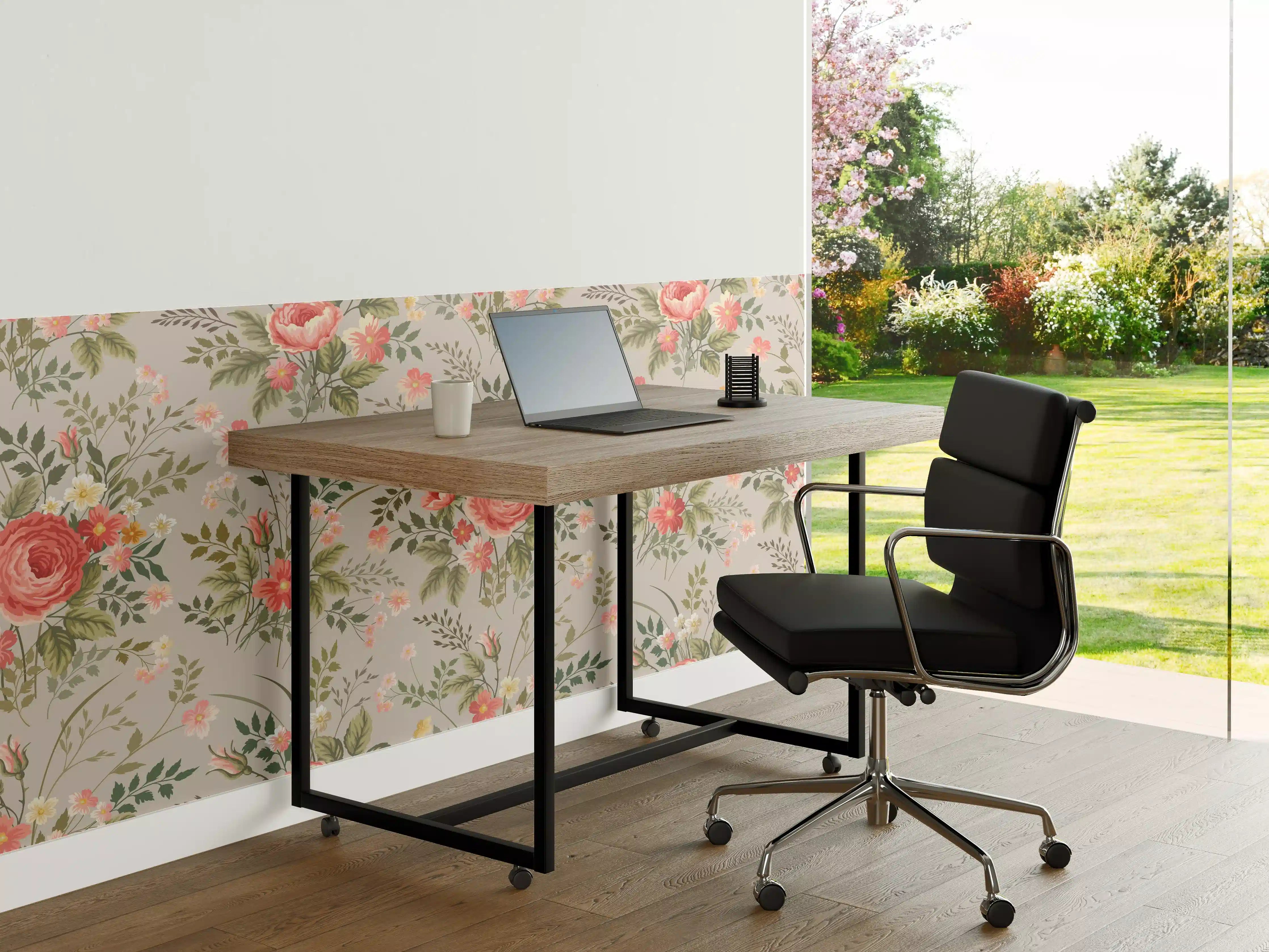 Büro Wandgestaltung - Vintage Pfirsich-Blumenmuster
