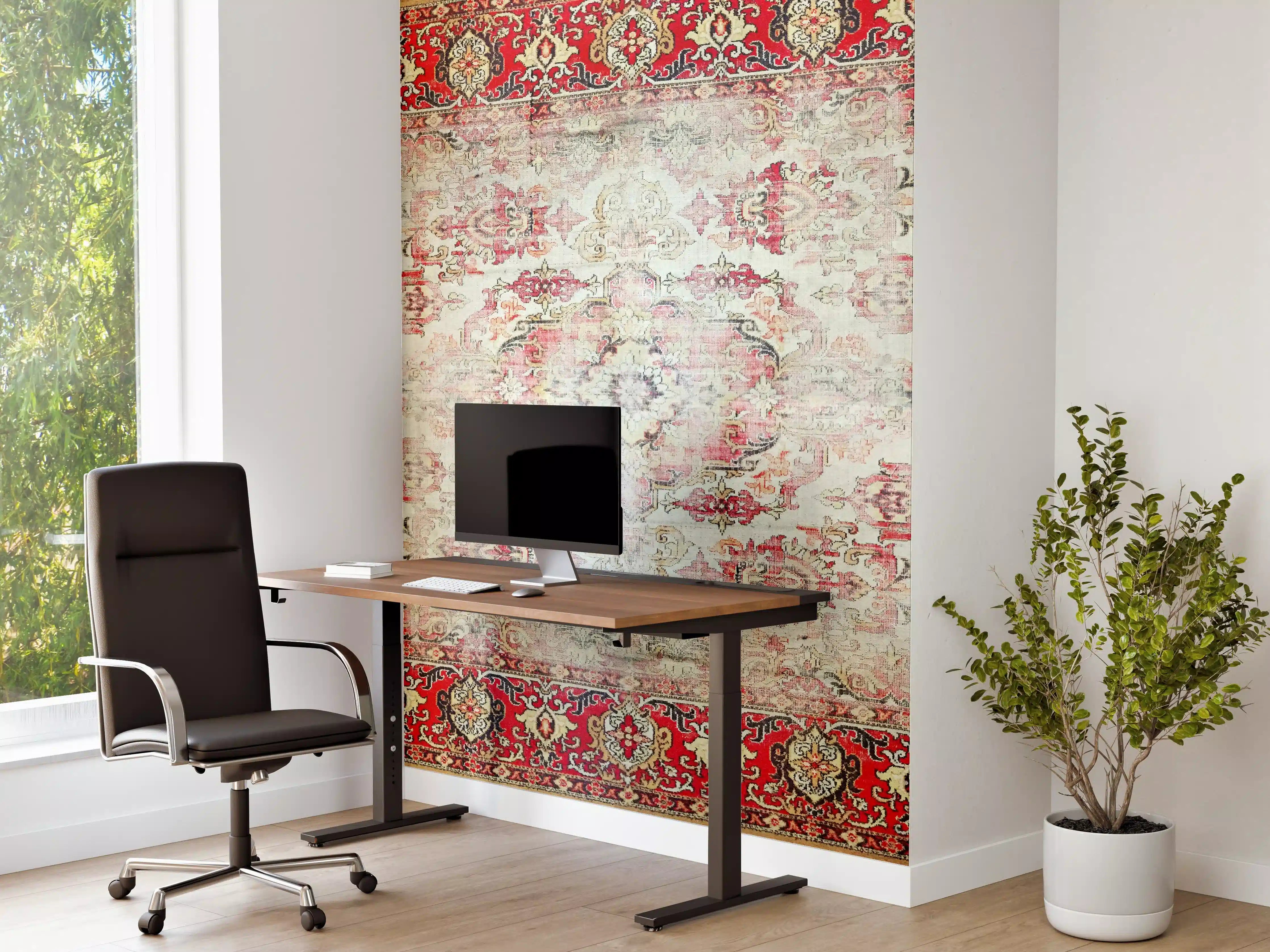 Büro Wandgestaltung - Vintage-Rot-Beige-Ornamentteppich