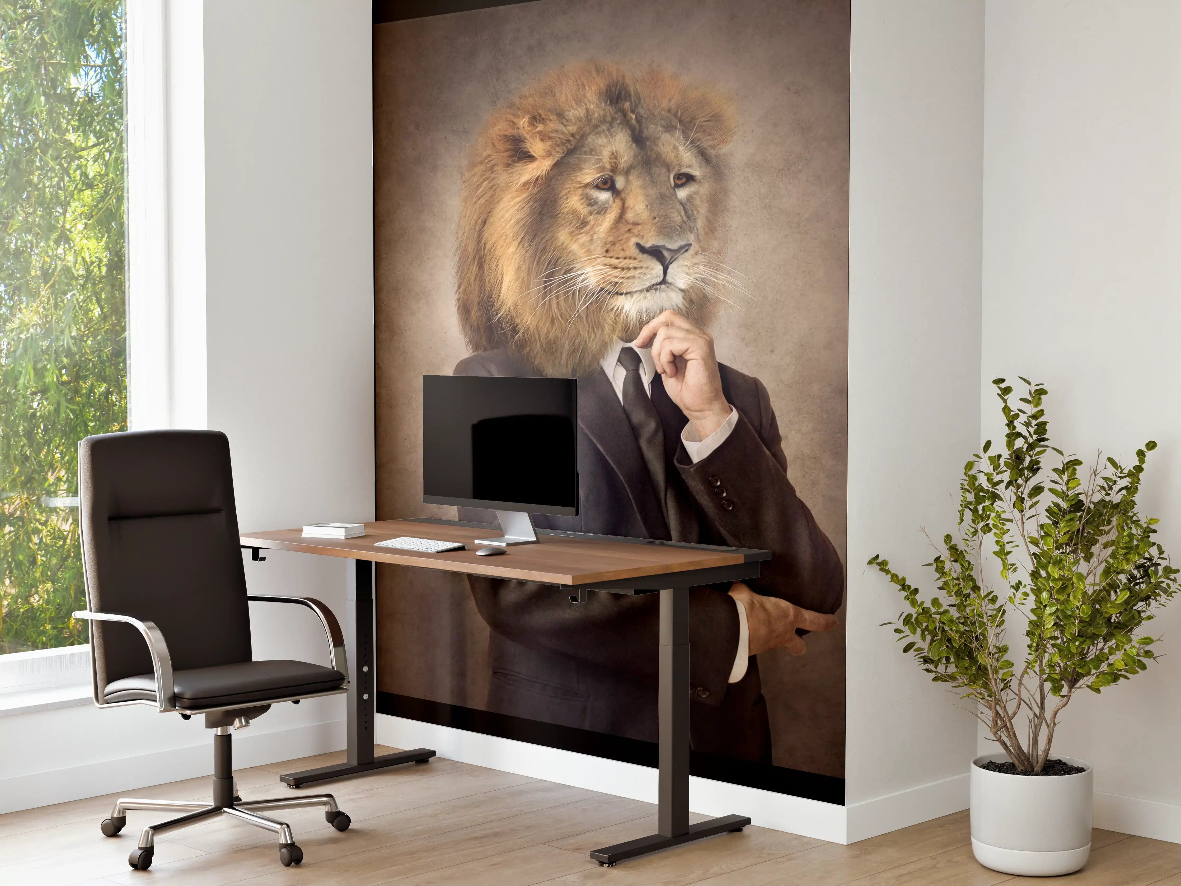 Büro Wandgestaltung - Vintage Tierporträts in Kleidung