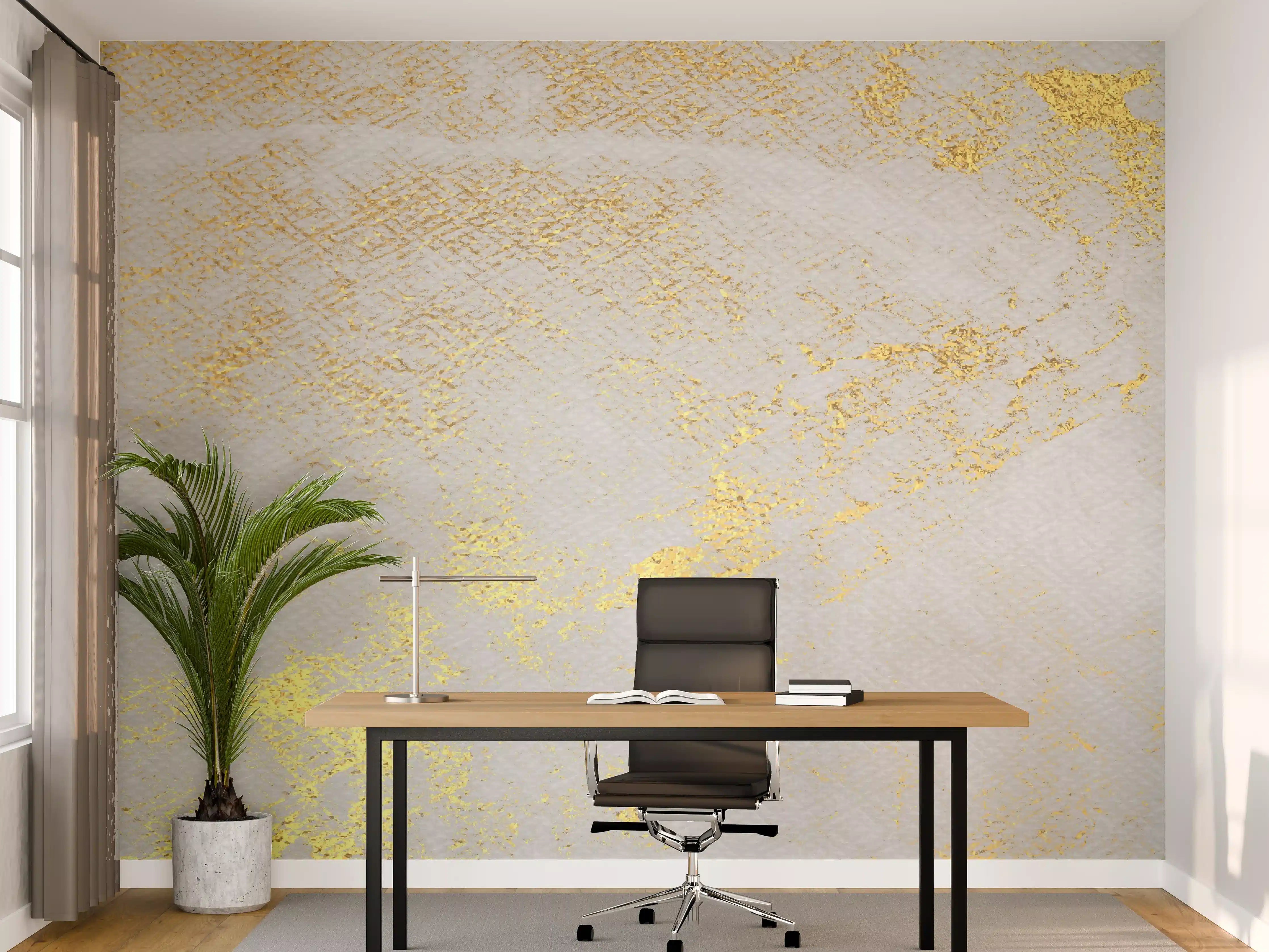 Büro Wandgestaltung - Vintage Zement - Gold