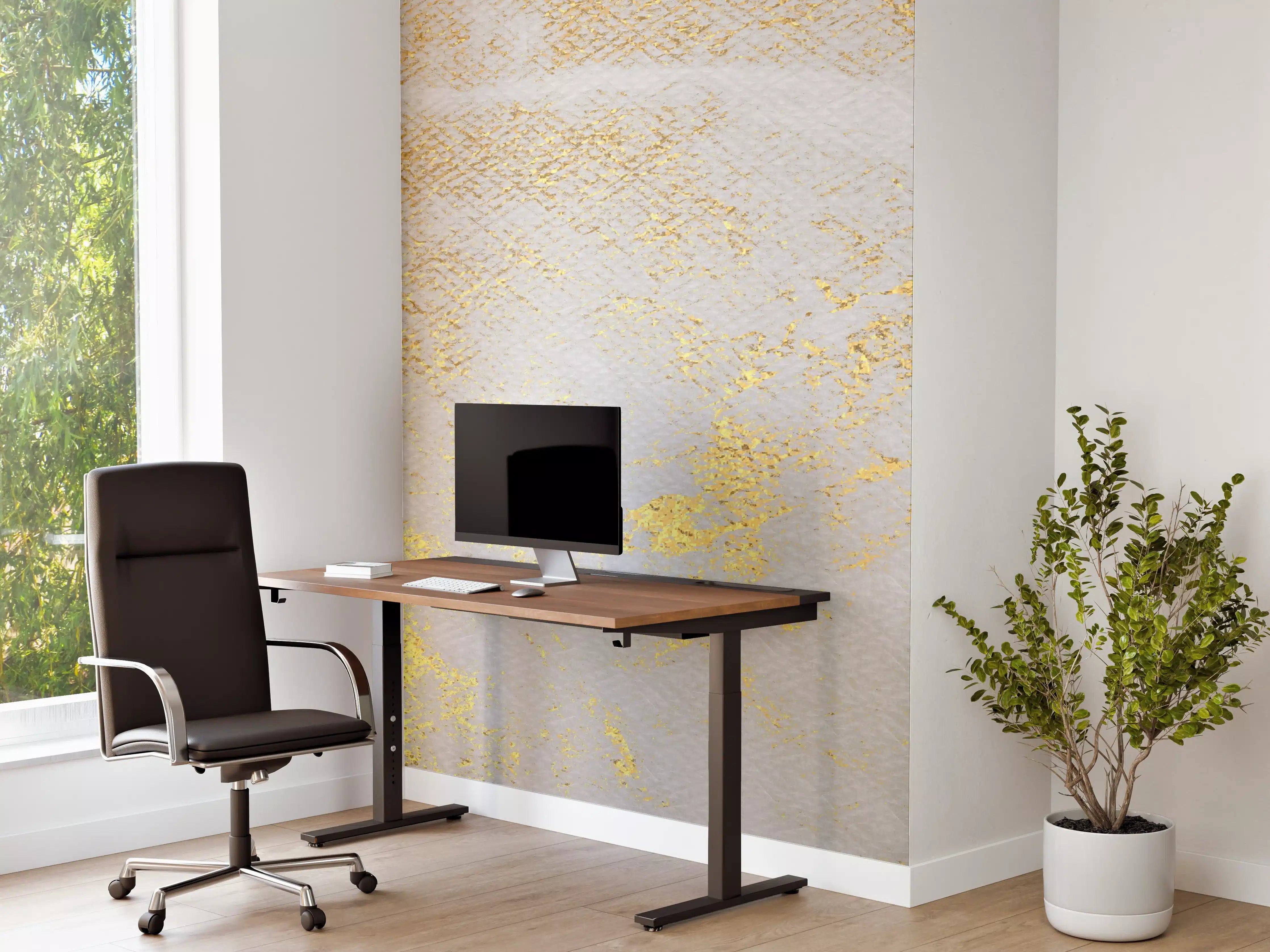 Büro Wandgestaltung - Vintage Zement - Gold