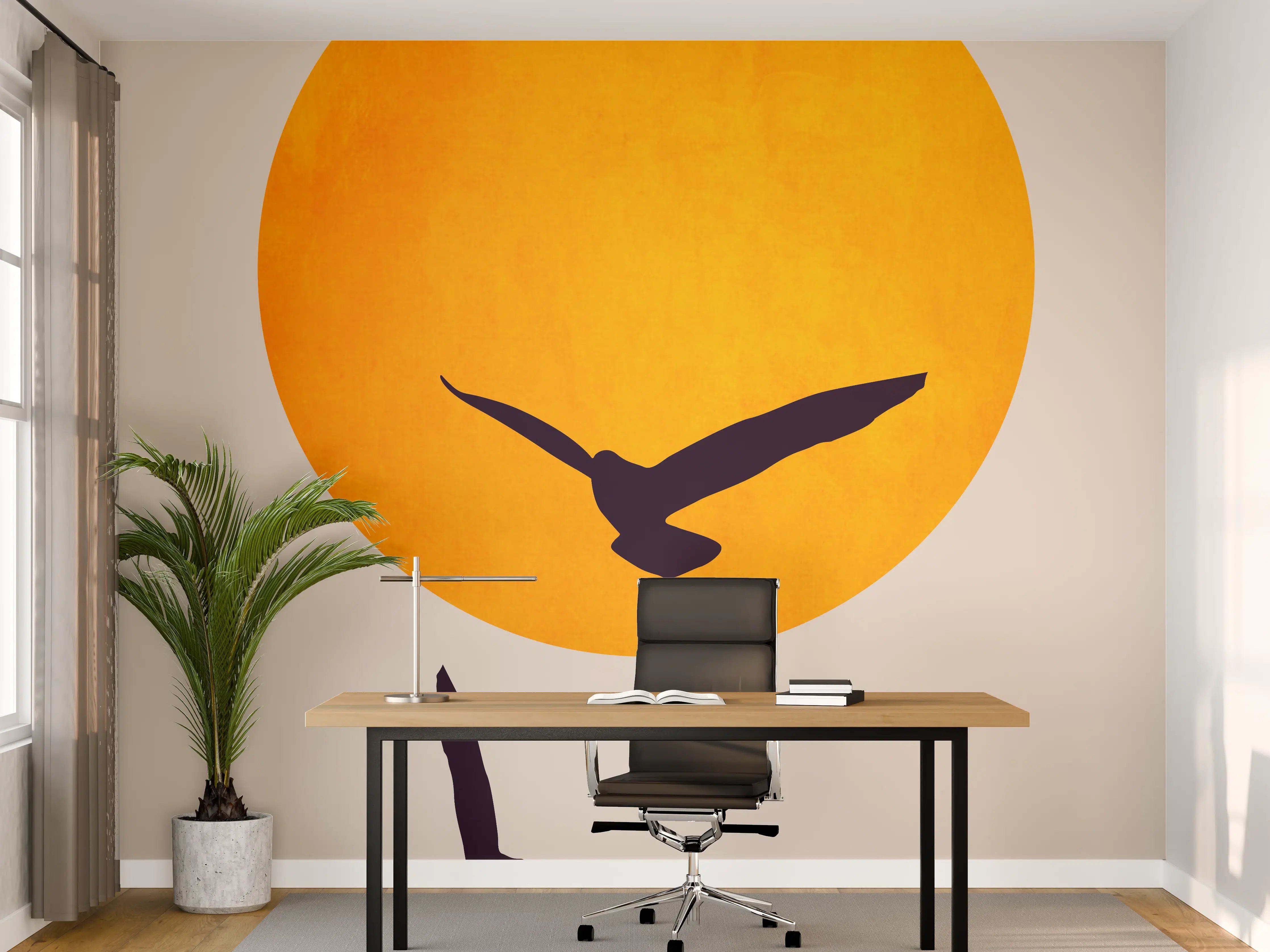 Büro Wandgestaltung - Vögel im Himmel - Grafik