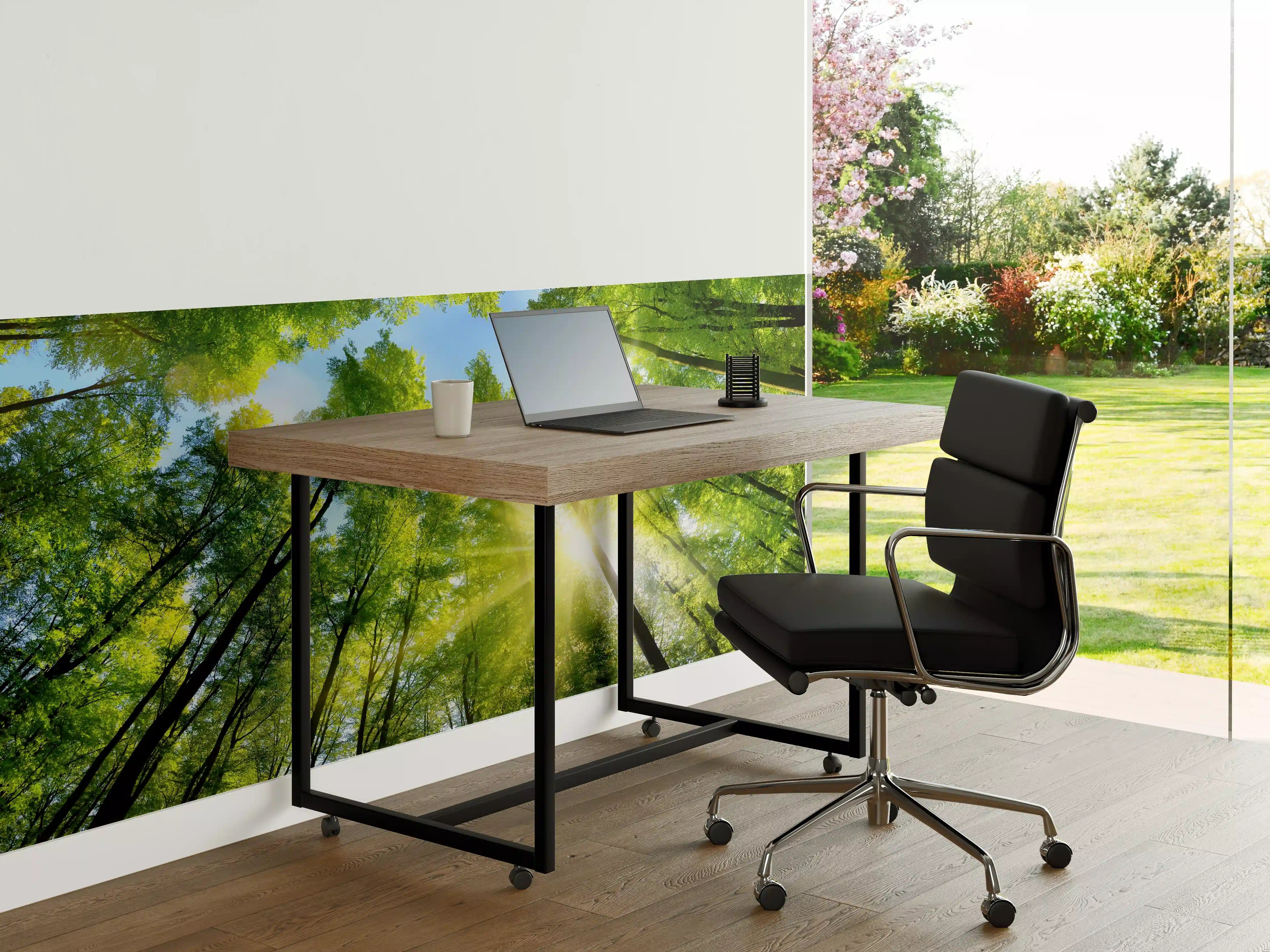 Büro Wandgestaltung - Wald im Grau der Frühlingserwachen