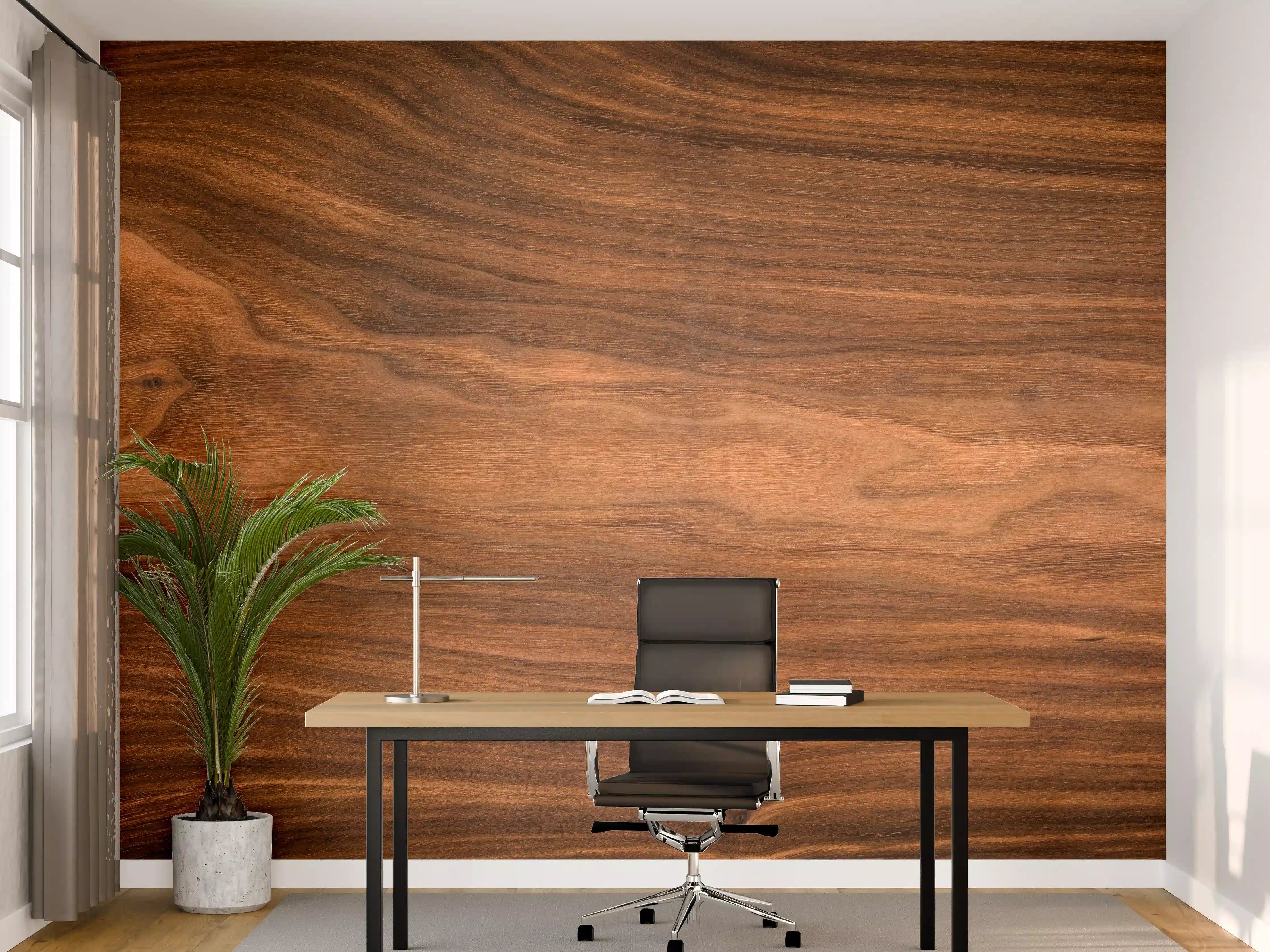 Büro Wandgestaltung - Walnussholz