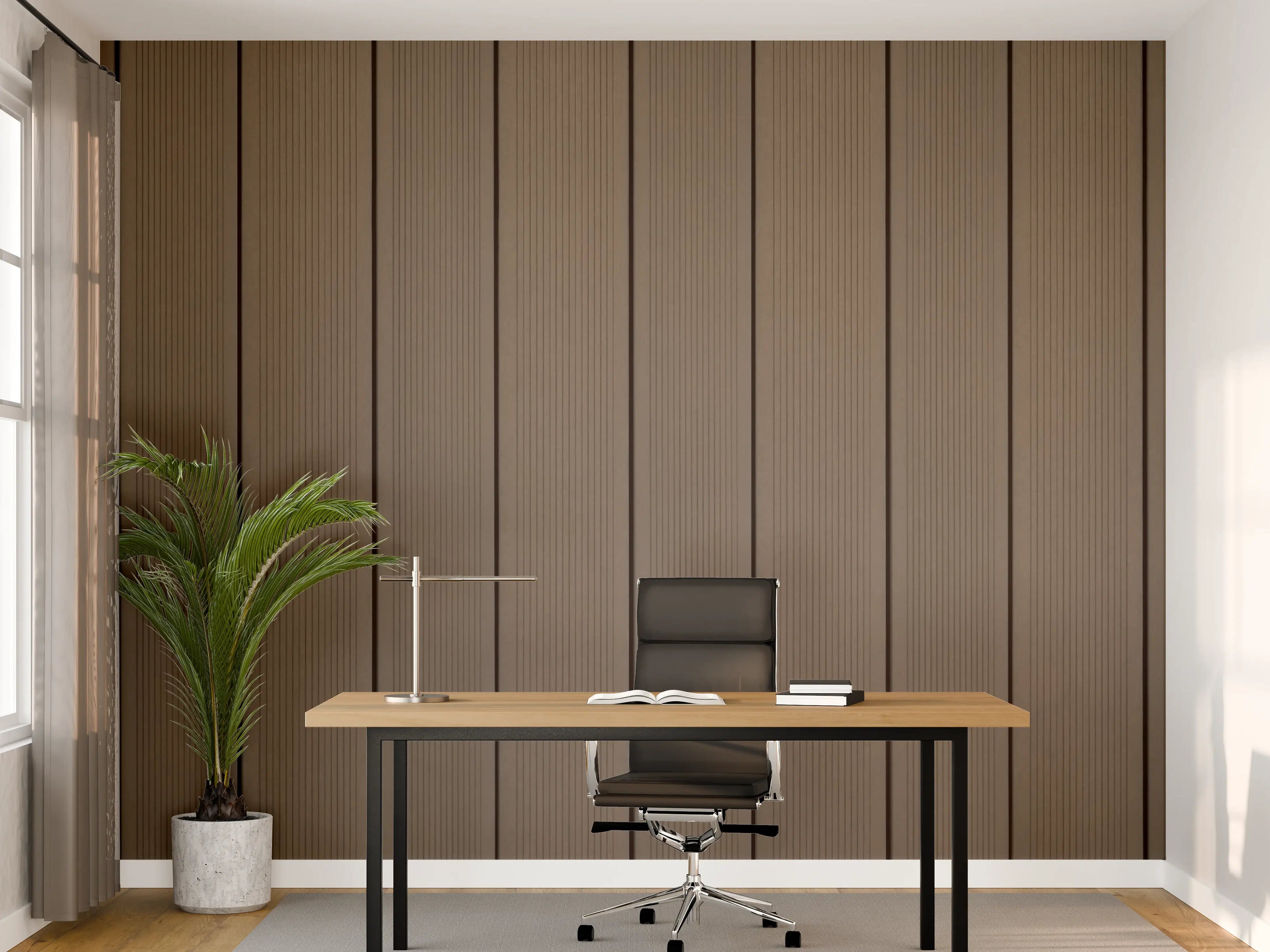 Büro Wandgestaltung - Warme Brauntöne mit Grauflair