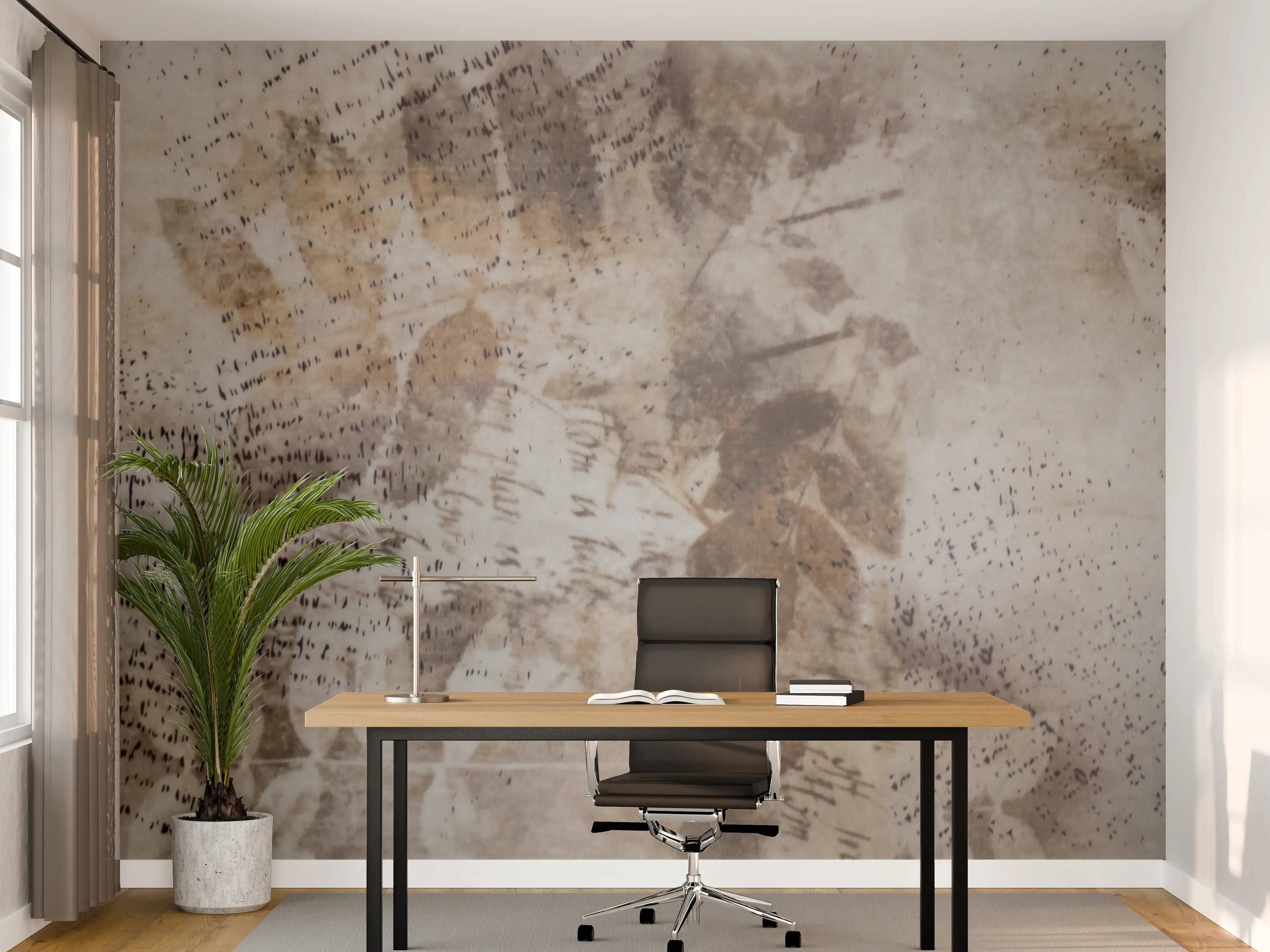 Büro Wandgestaltung - Warme Erdtöne mit strukturierter Oberfläche