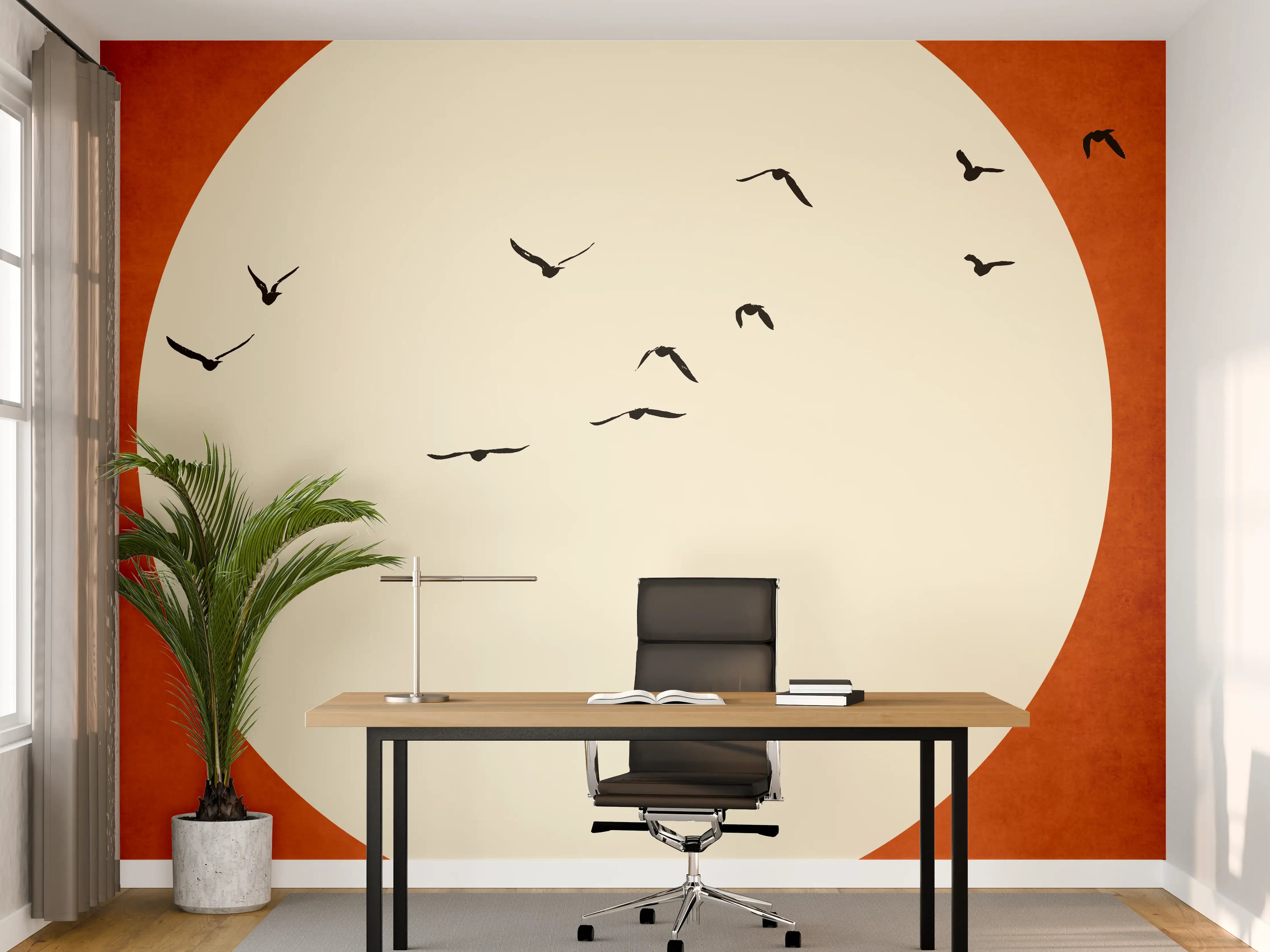Büro Wandgestaltung - Warmer Mond - Grafik