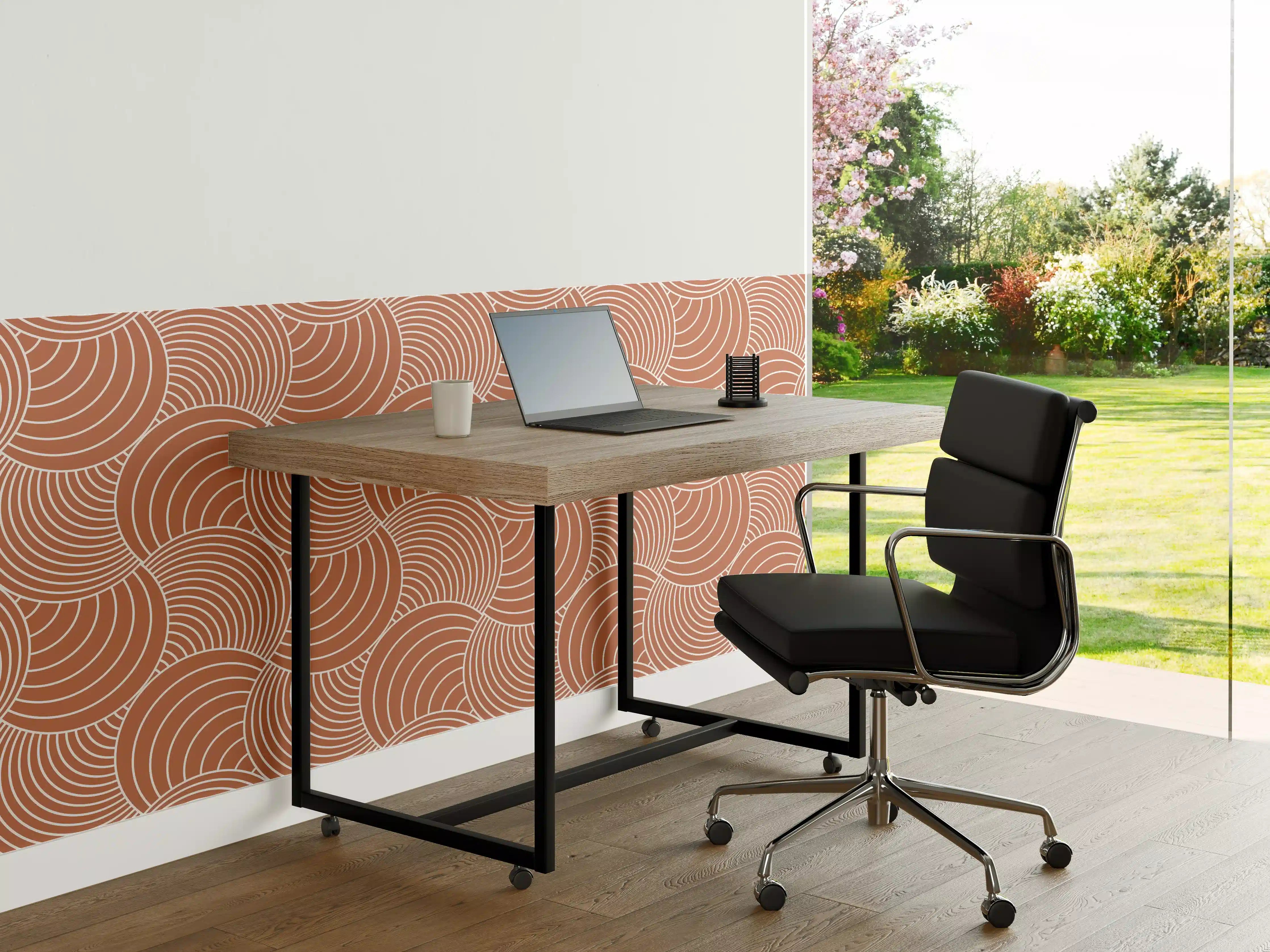 Büro Wandgestaltung - Warmes Terracotta-Motiv