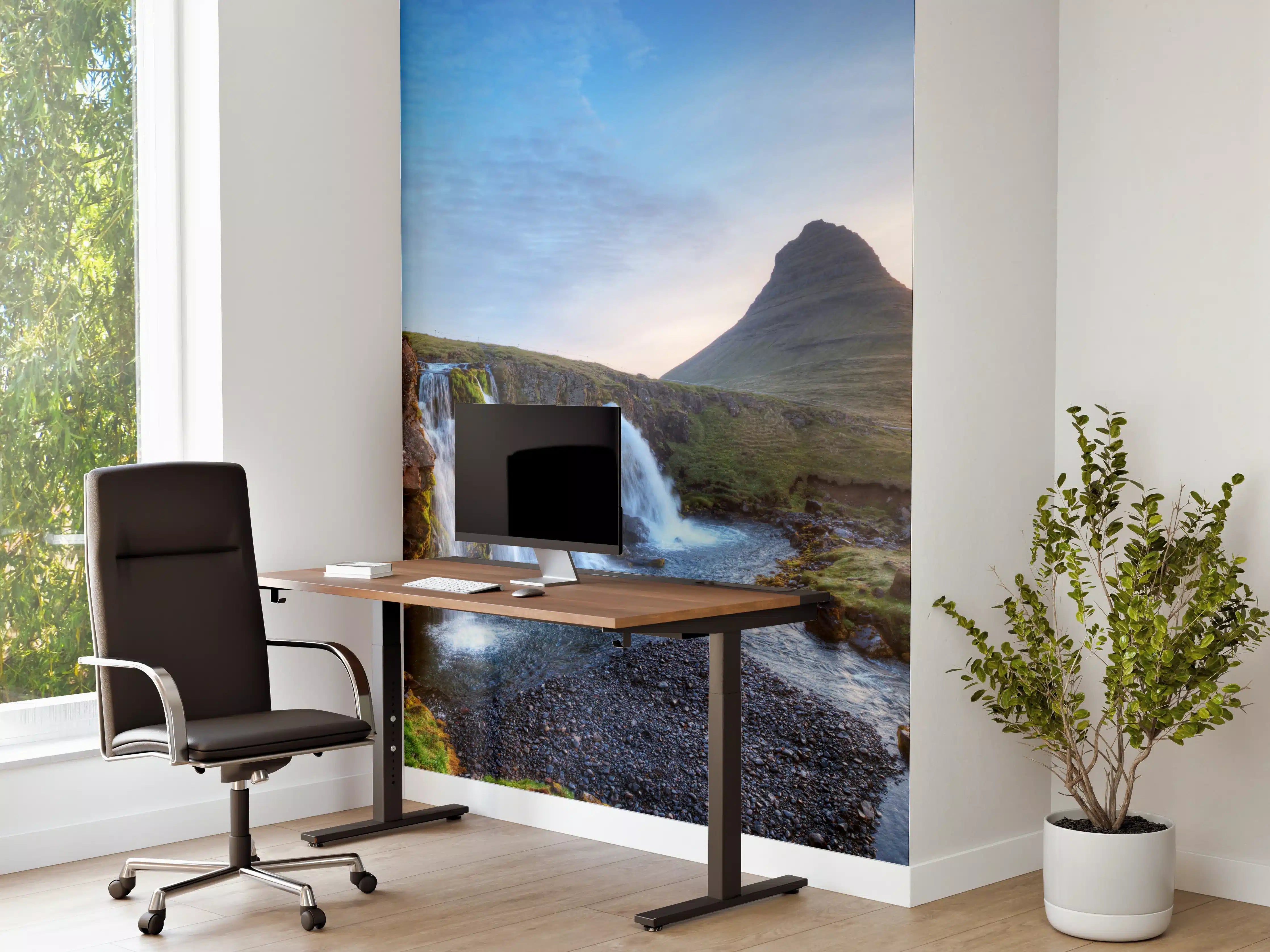 Büro Wandgestaltung - Wasserfall bei Sonnenuntergang