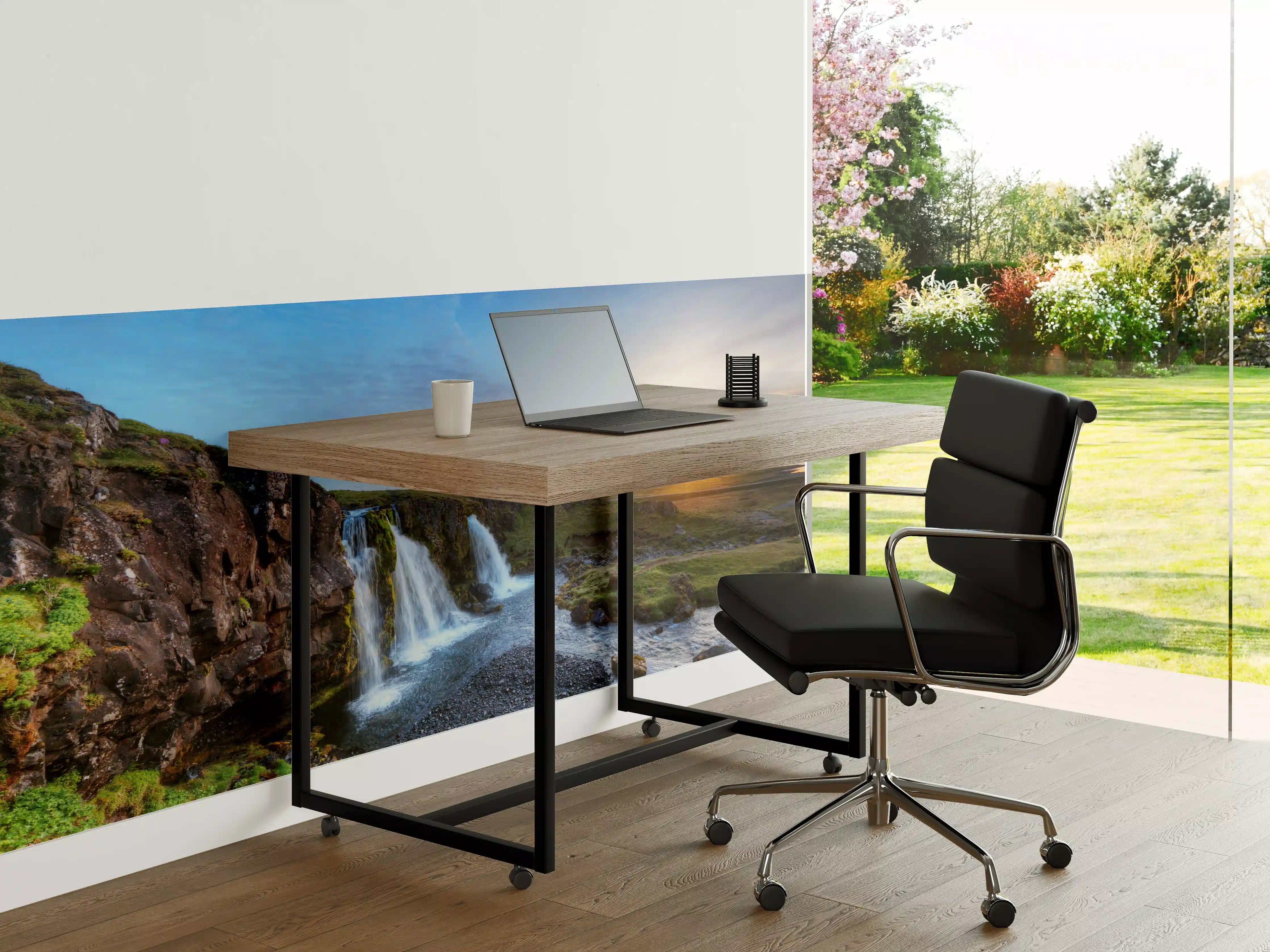 Büro Wandgestaltung - Wasserfall bei Sonnenuntergang