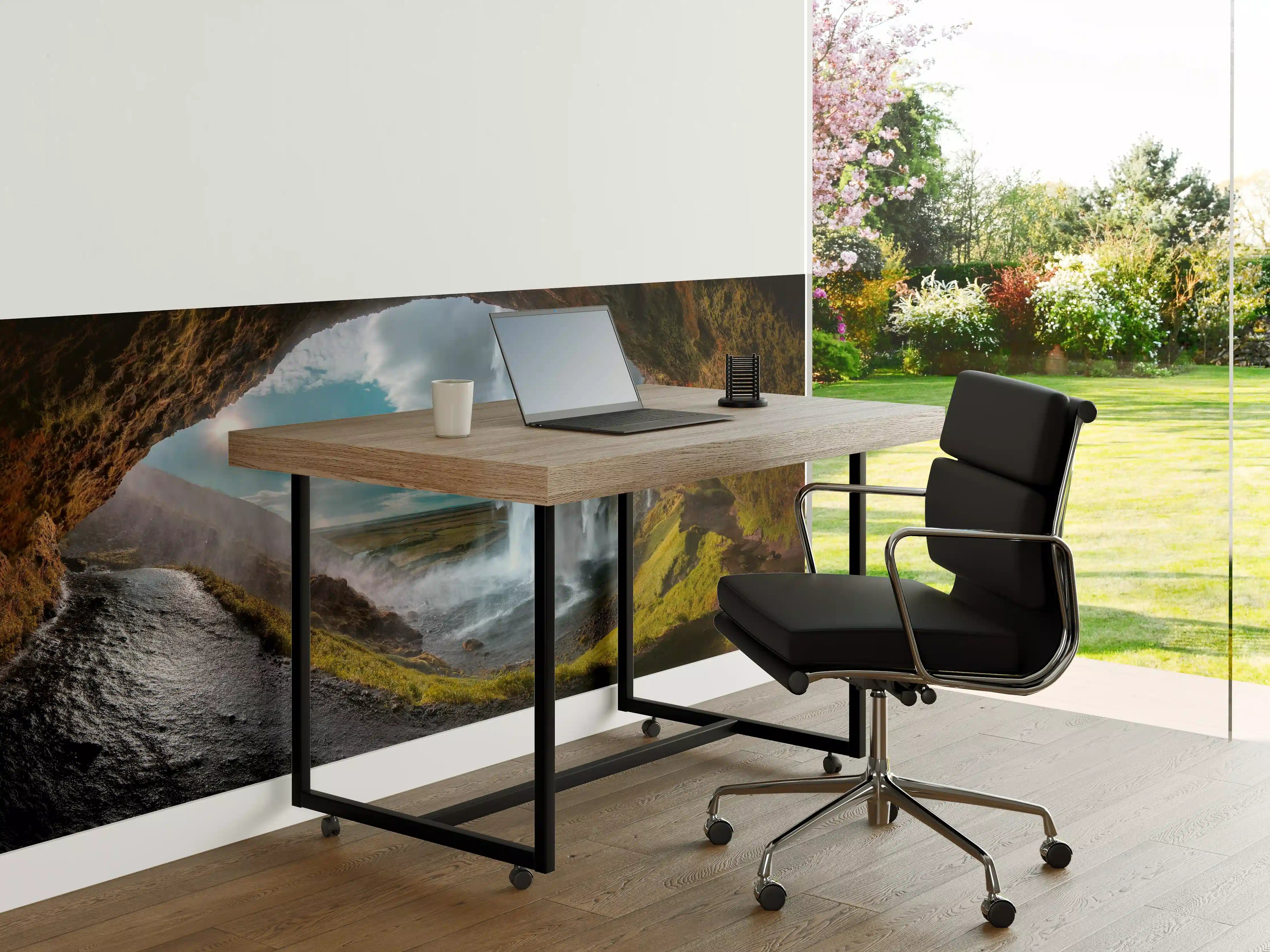 Büro Wandgestaltung - Wasserfall durch Bergtunnel