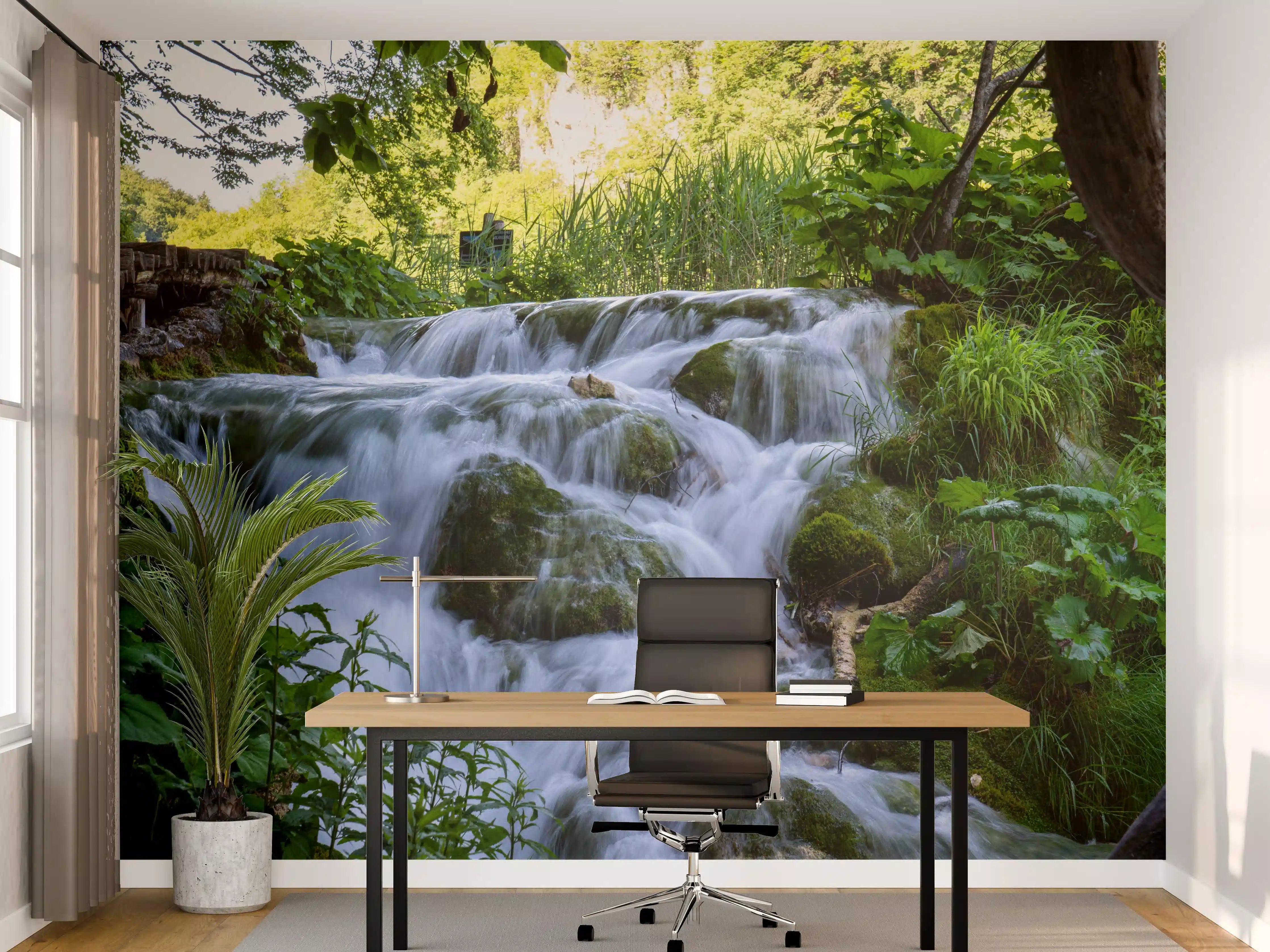 Büro Wandgestaltung - Wasserfall im Nationalpark Plitvicer Seen