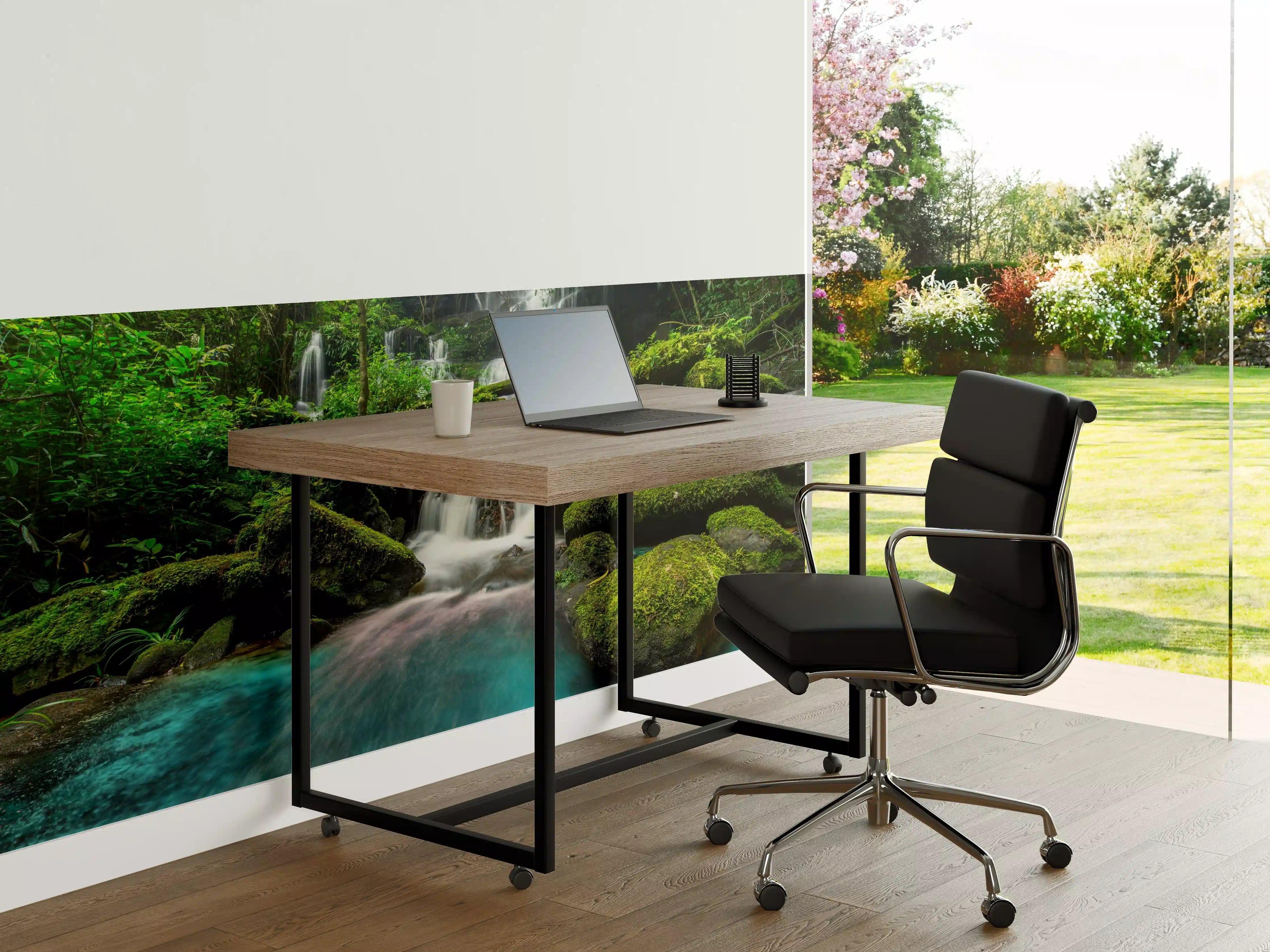 Büro Wandgestaltung - Wasserfall im grünen Dschungel von Thailand