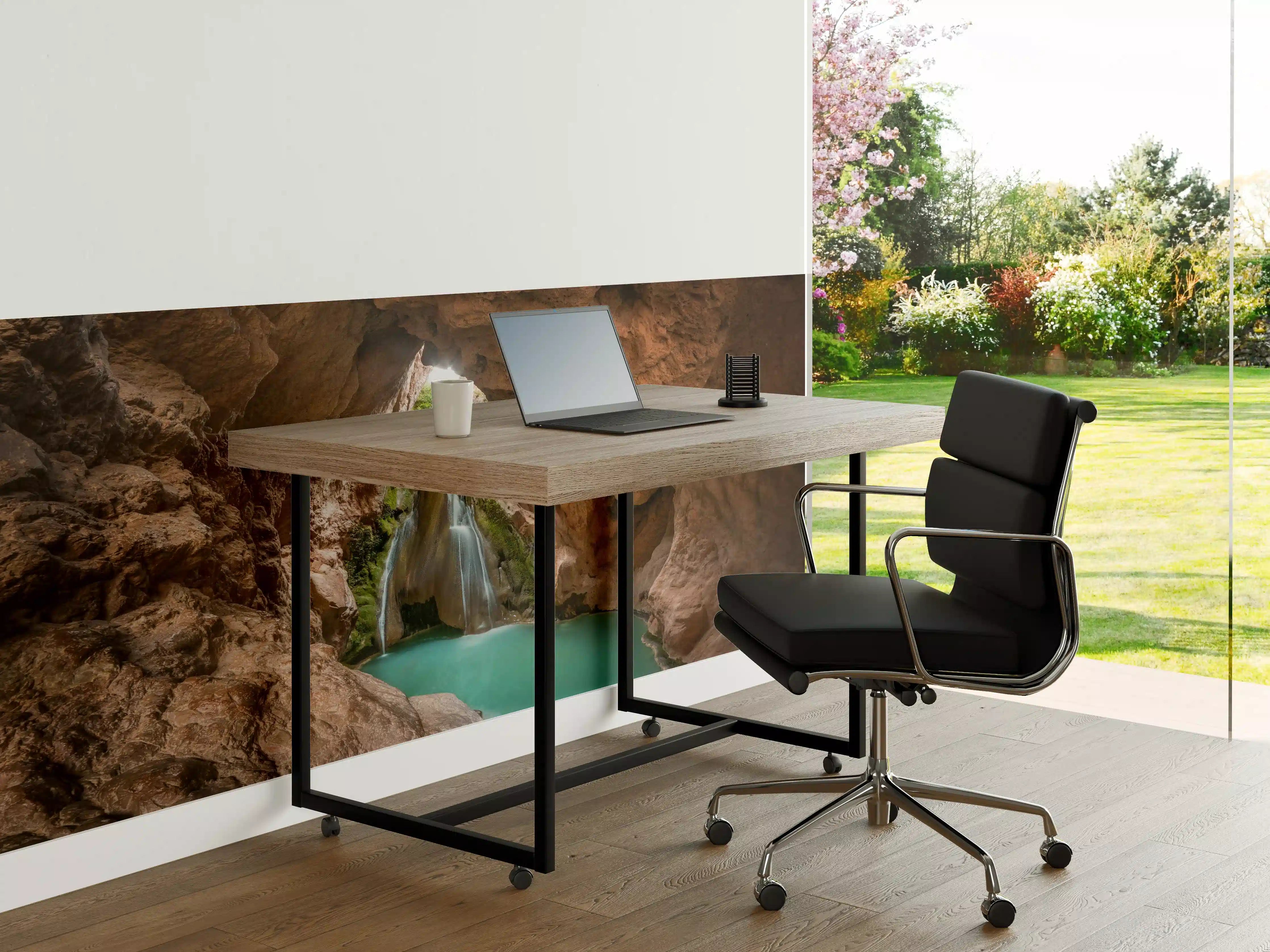 Büro Wandgestaltung - Wasserfall in Höhle mit See in Valencia