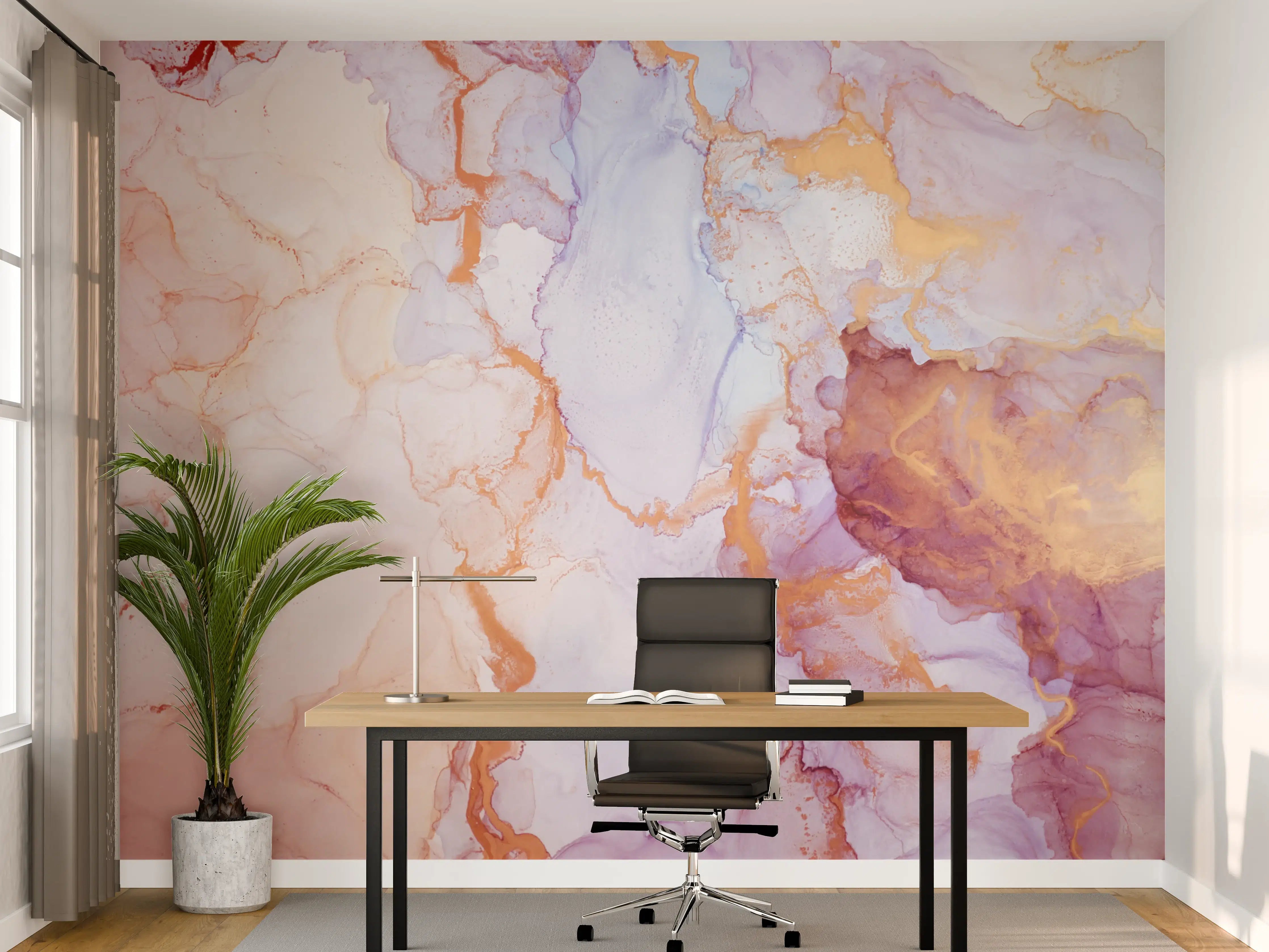 Büro Wandgestaltung - Weiche Wasserfarben in Pastelltönen