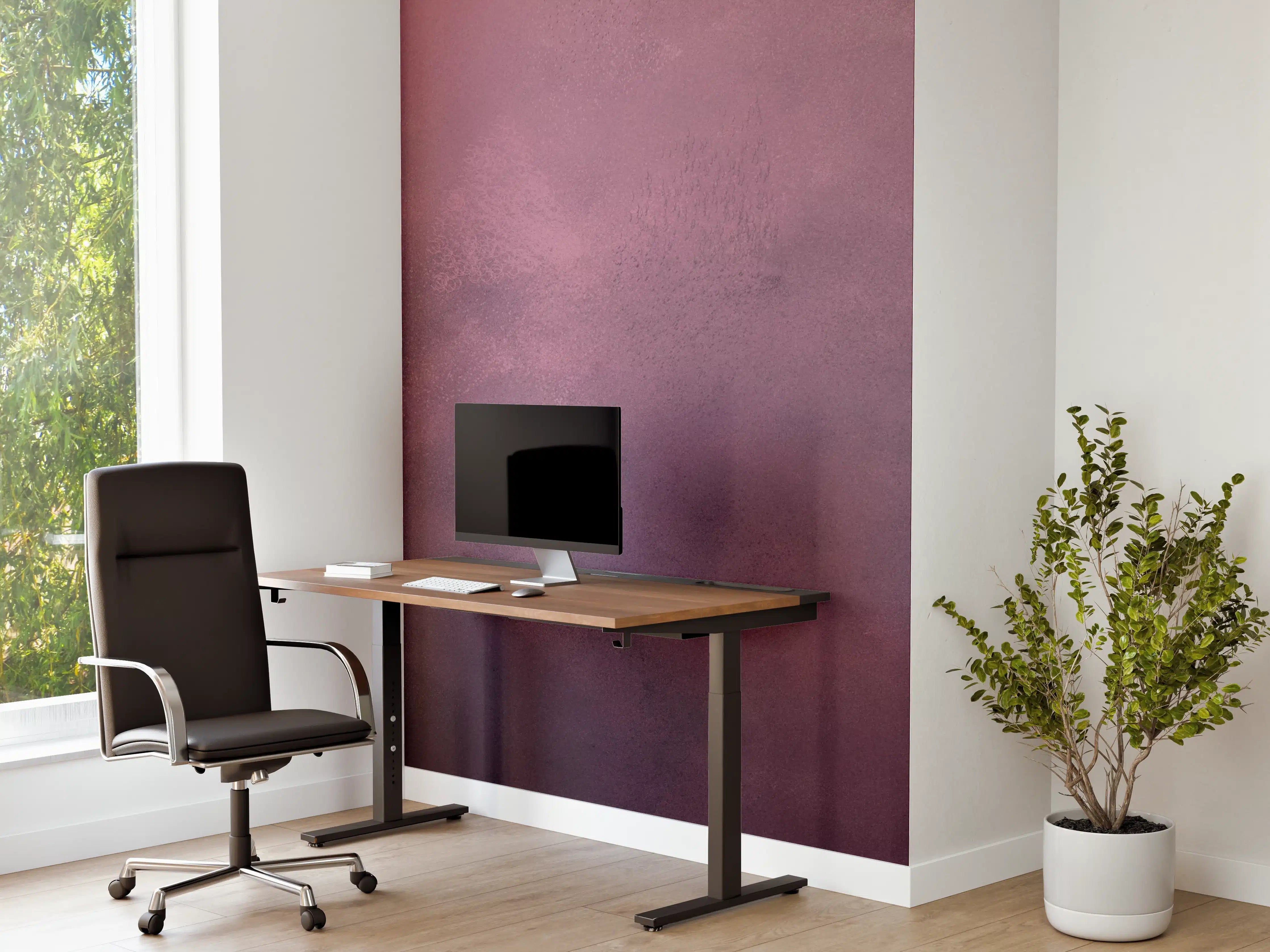 Büro Wandgestaltung - Weiche, verflochtene Farbverläufe in Pink und Grau